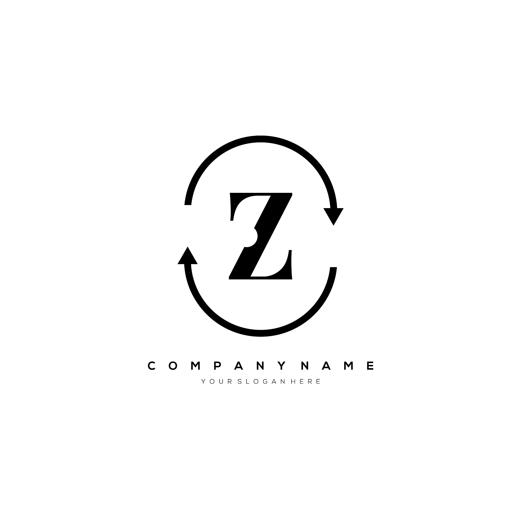 z letter logo template