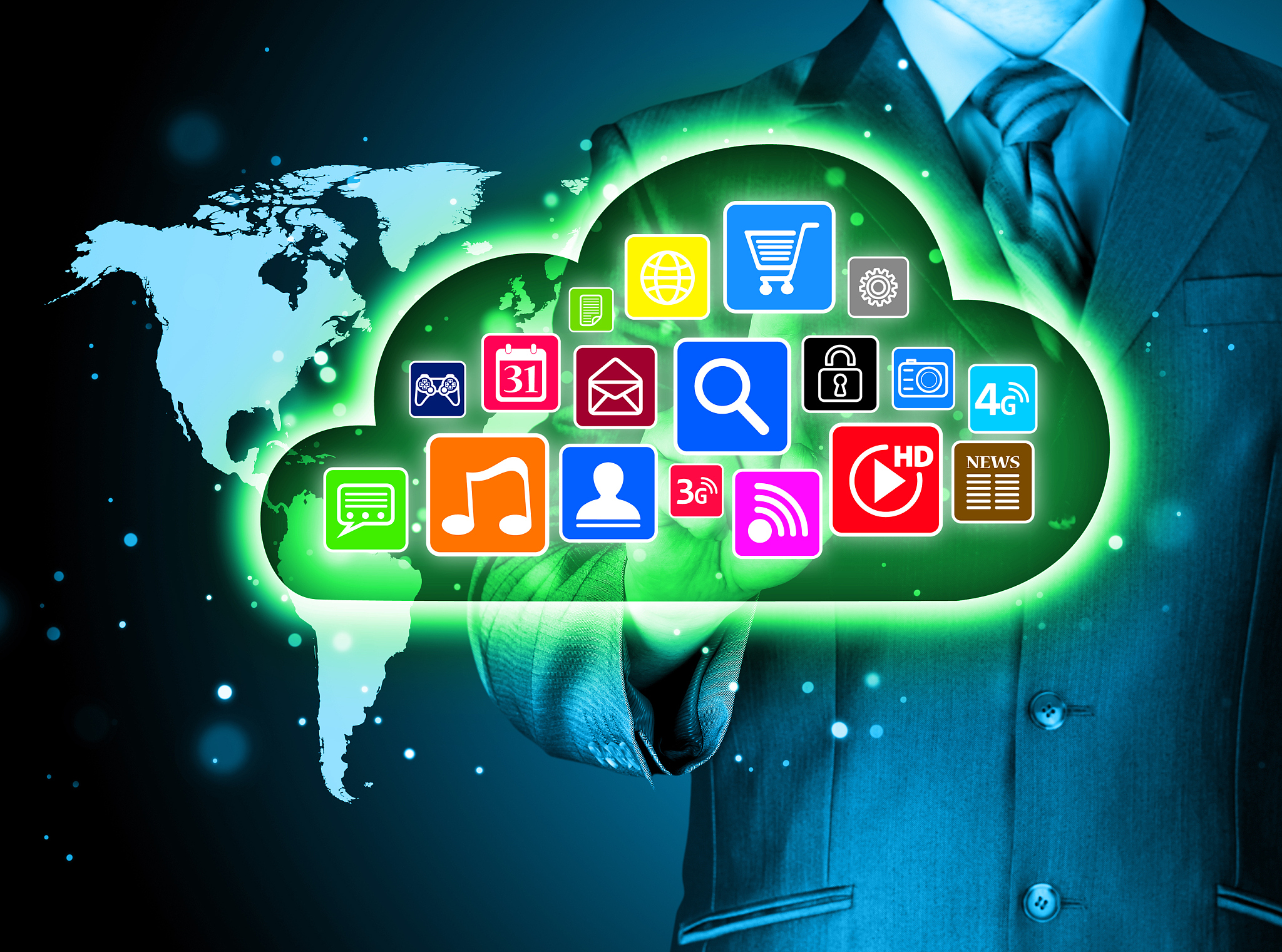cloud computing touchscreen interface