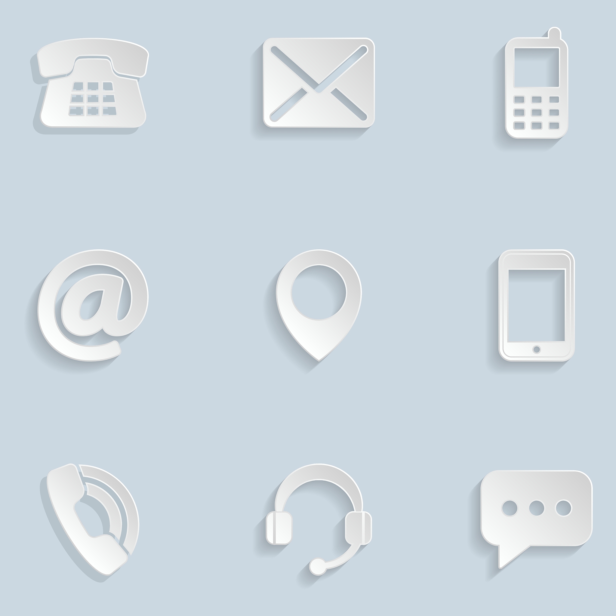 contact us paper icons