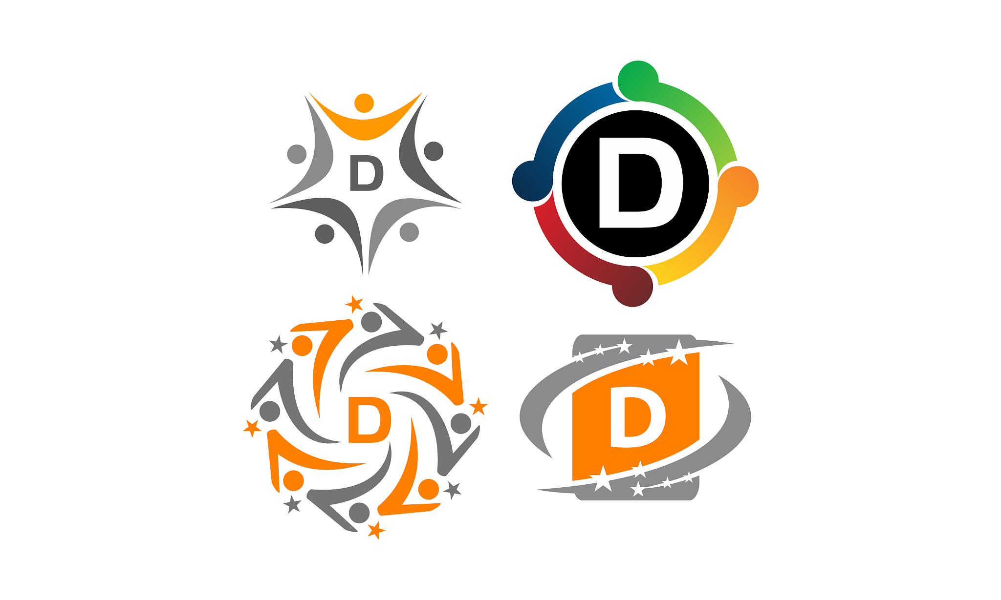 logotype d modern template set