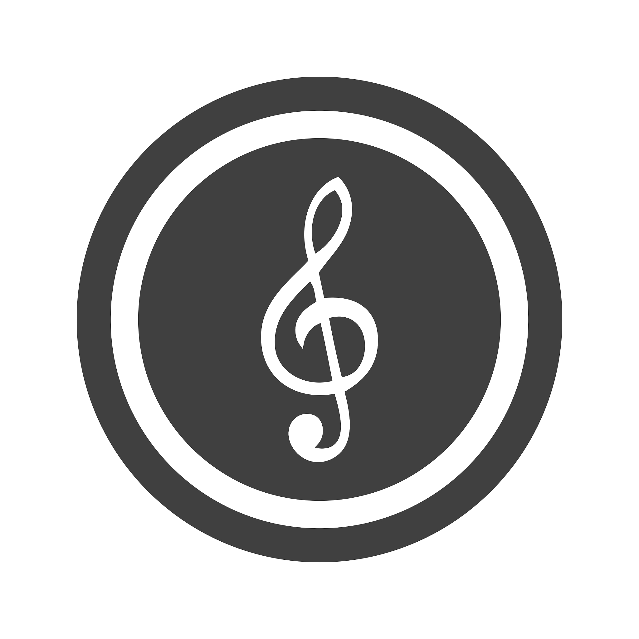 round black music sign