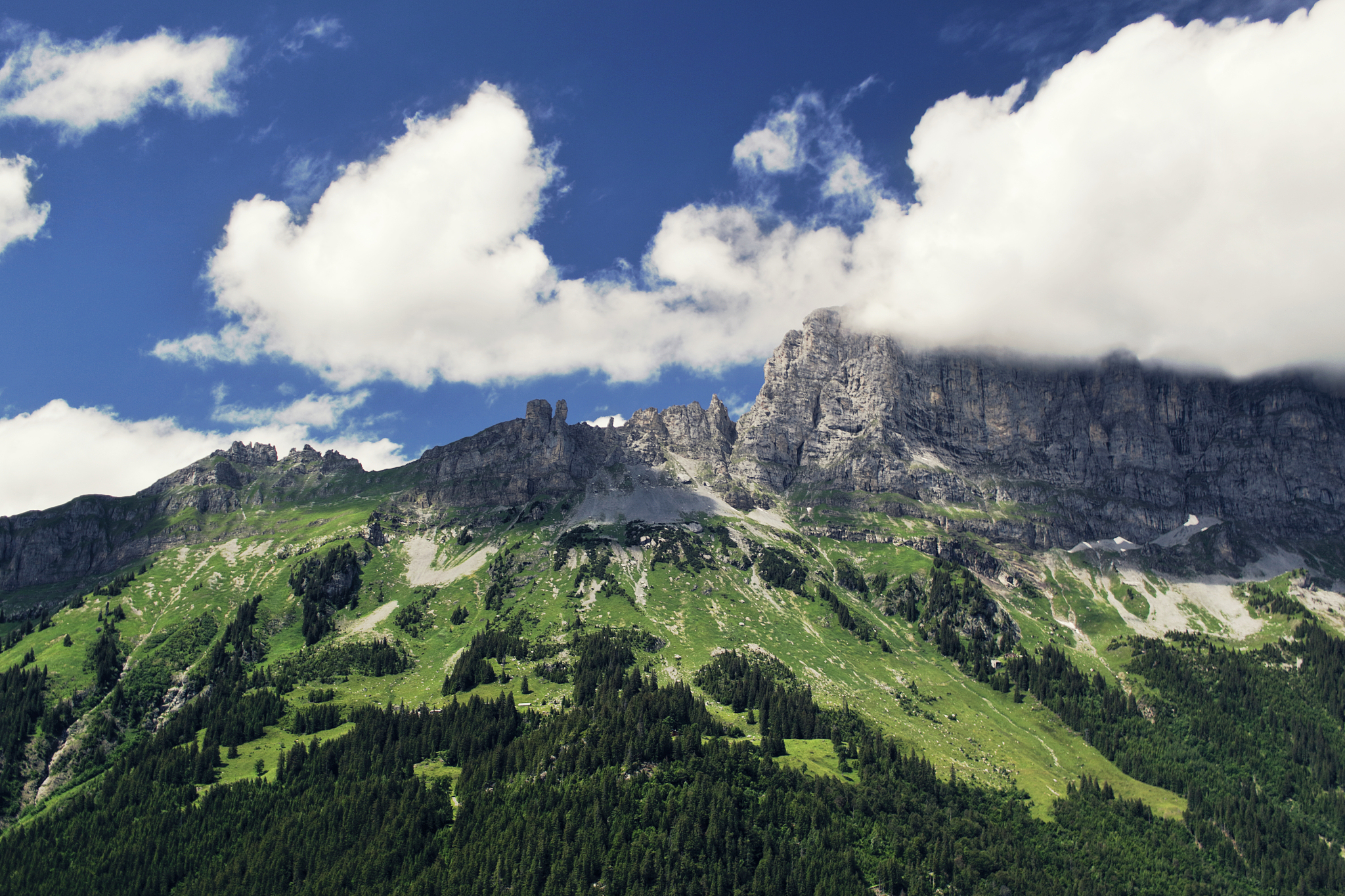 clouds above mountains
