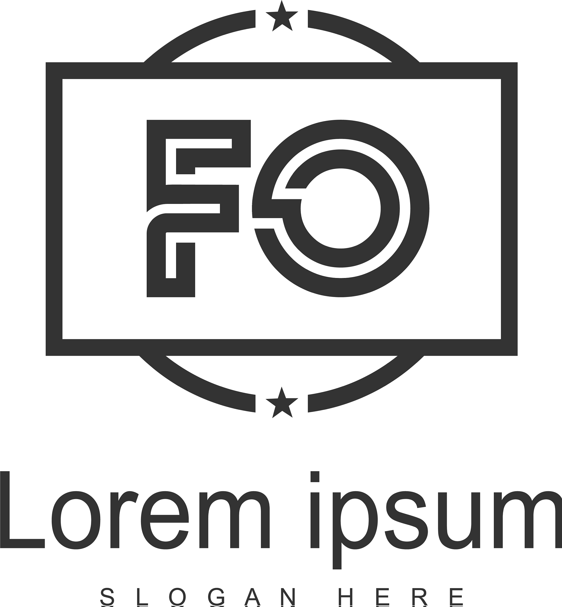 initial fo logo template with modern frame
