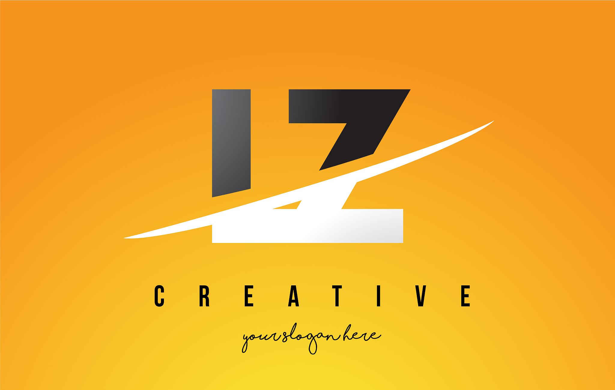 lz l z letter modern logo design with yellow