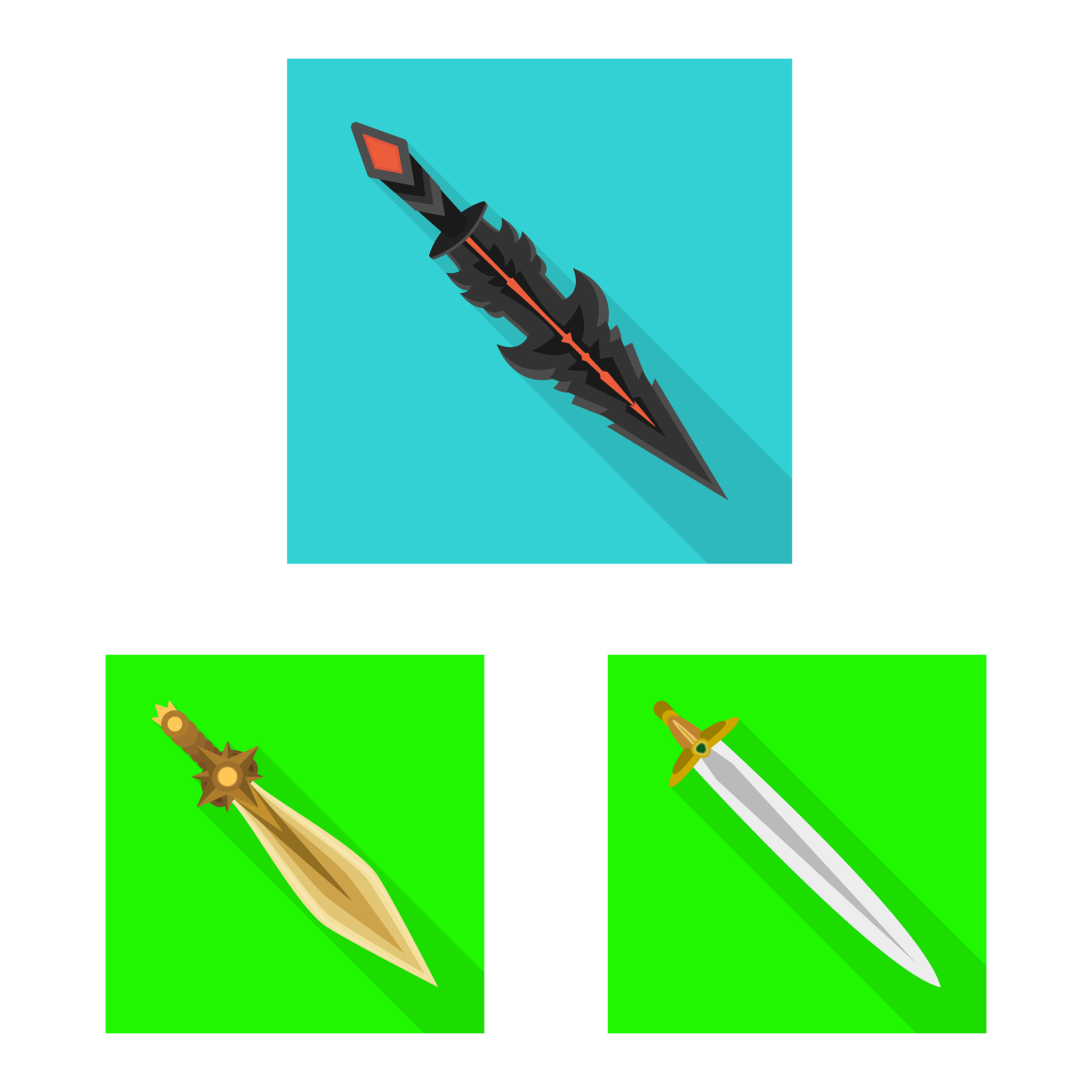 design and sword symbol set and