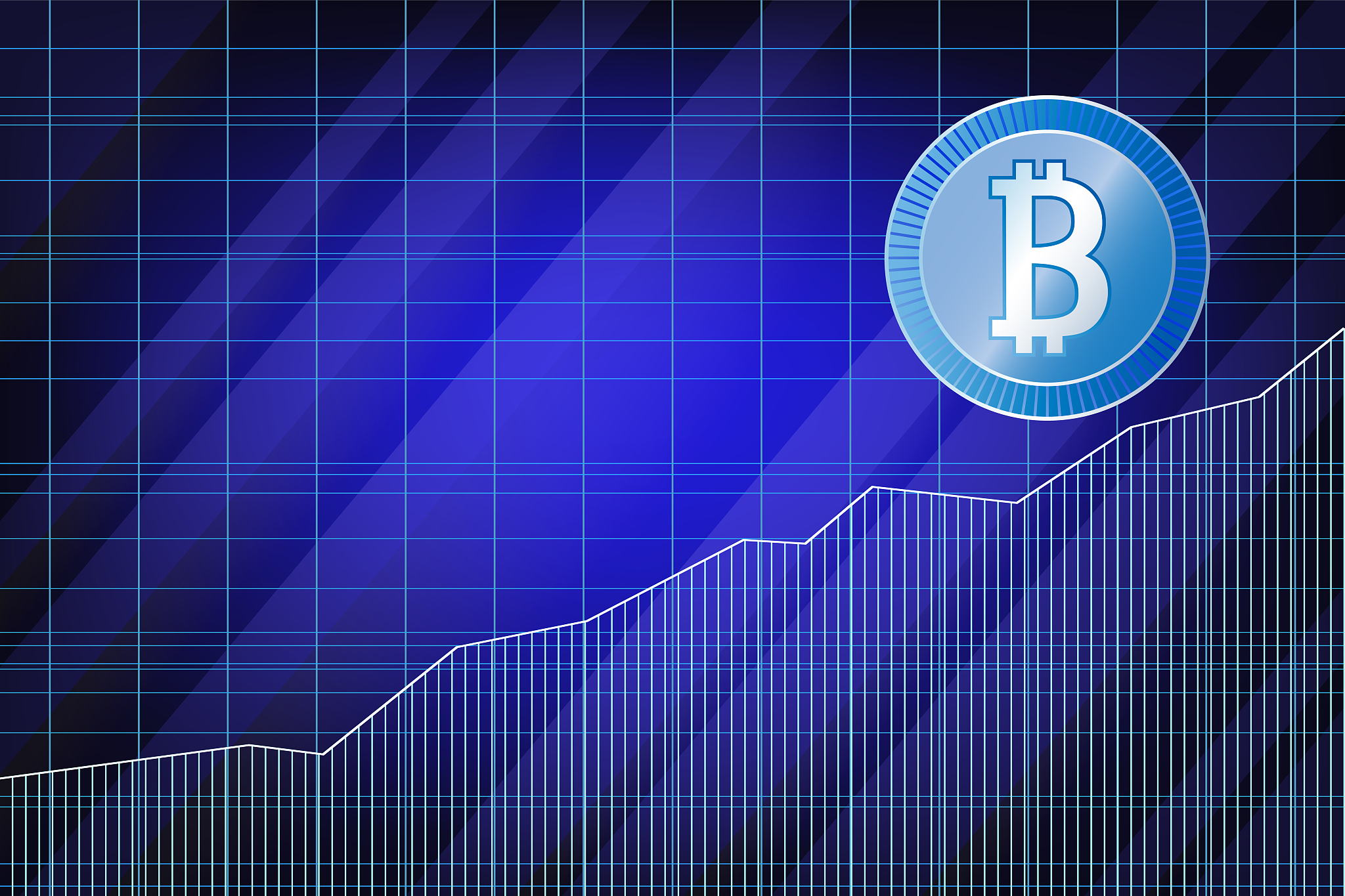 the growth of the bitcoin cryptocurrency rate. financial busines