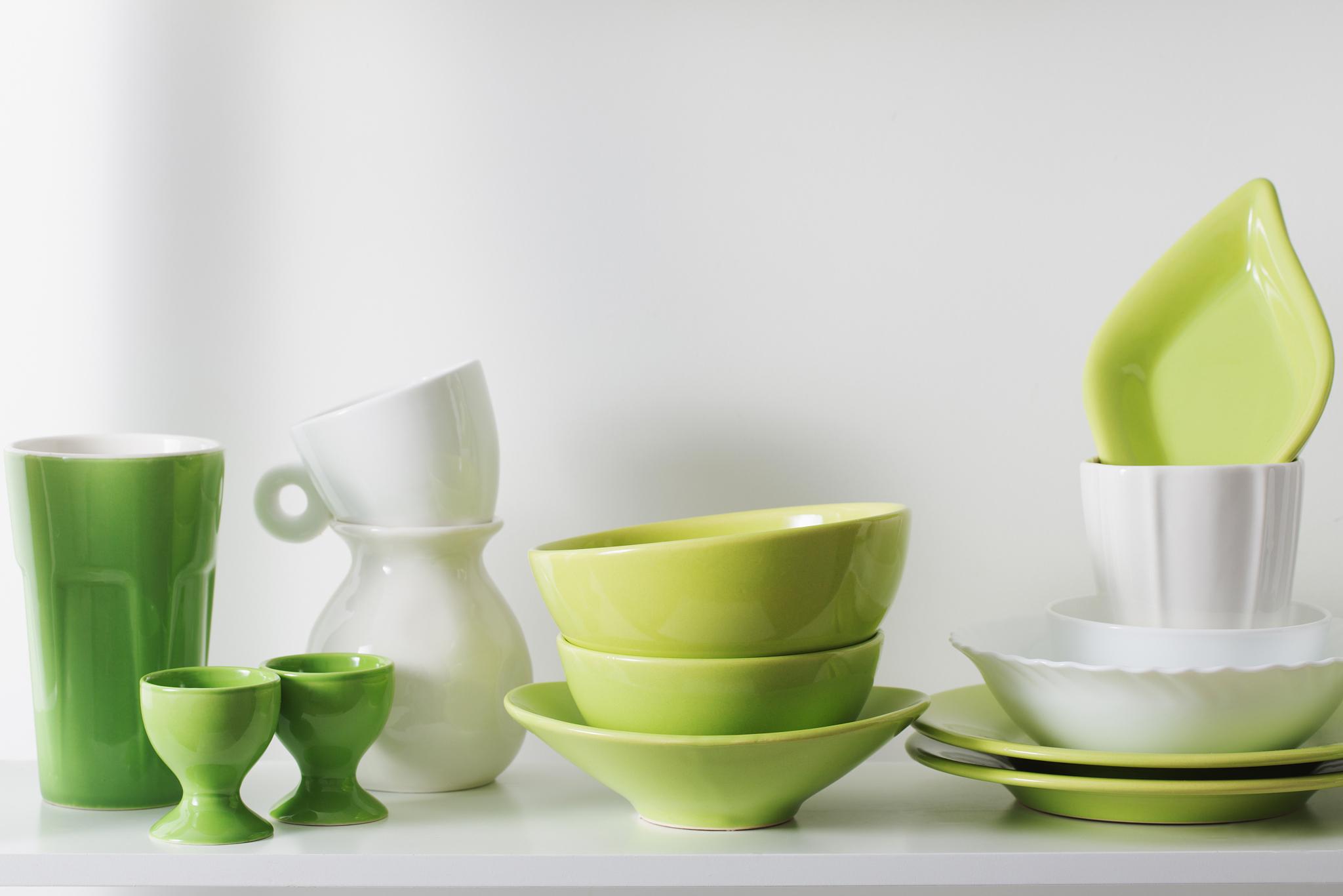 kitchenware on the shelf