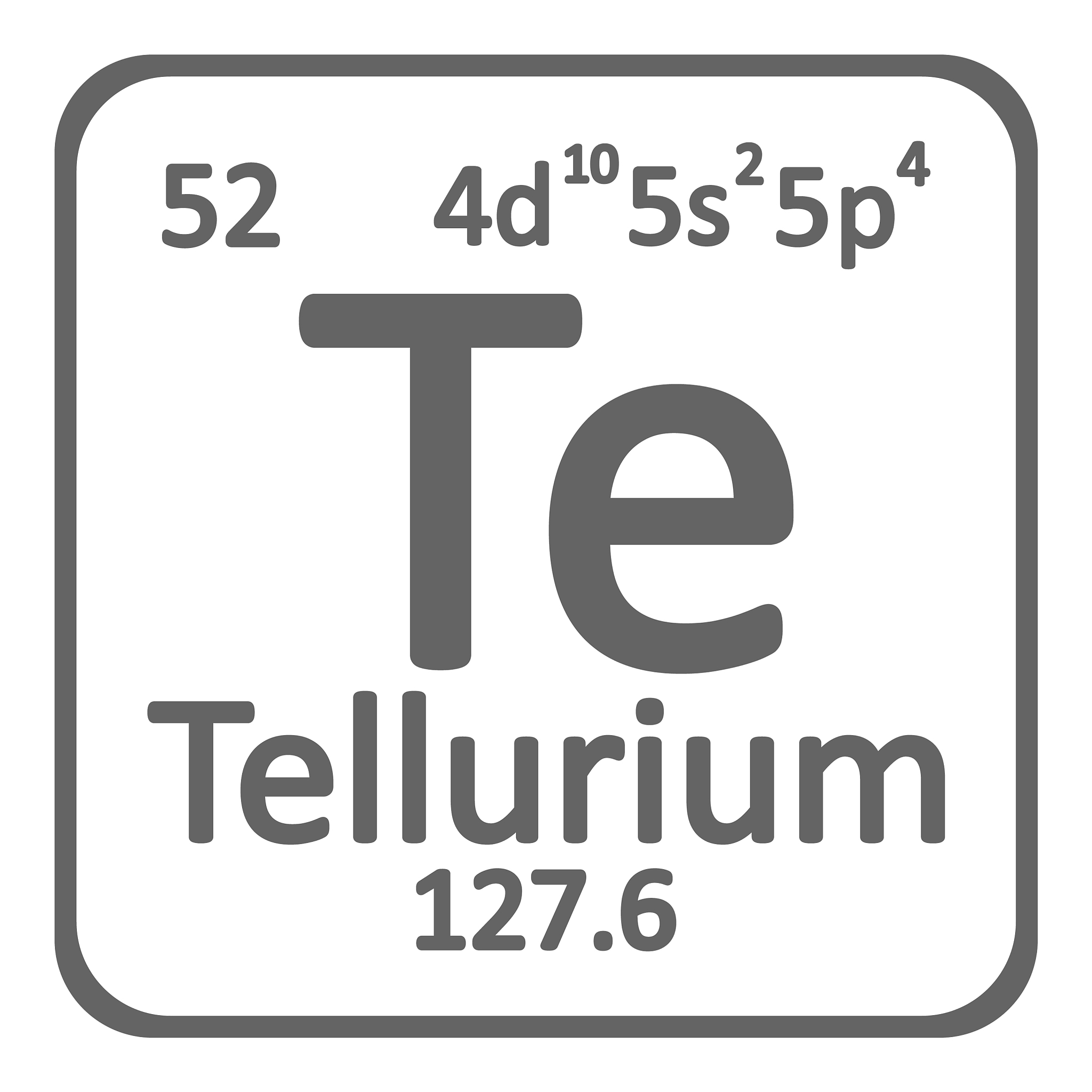 periodic table element tellurium icon