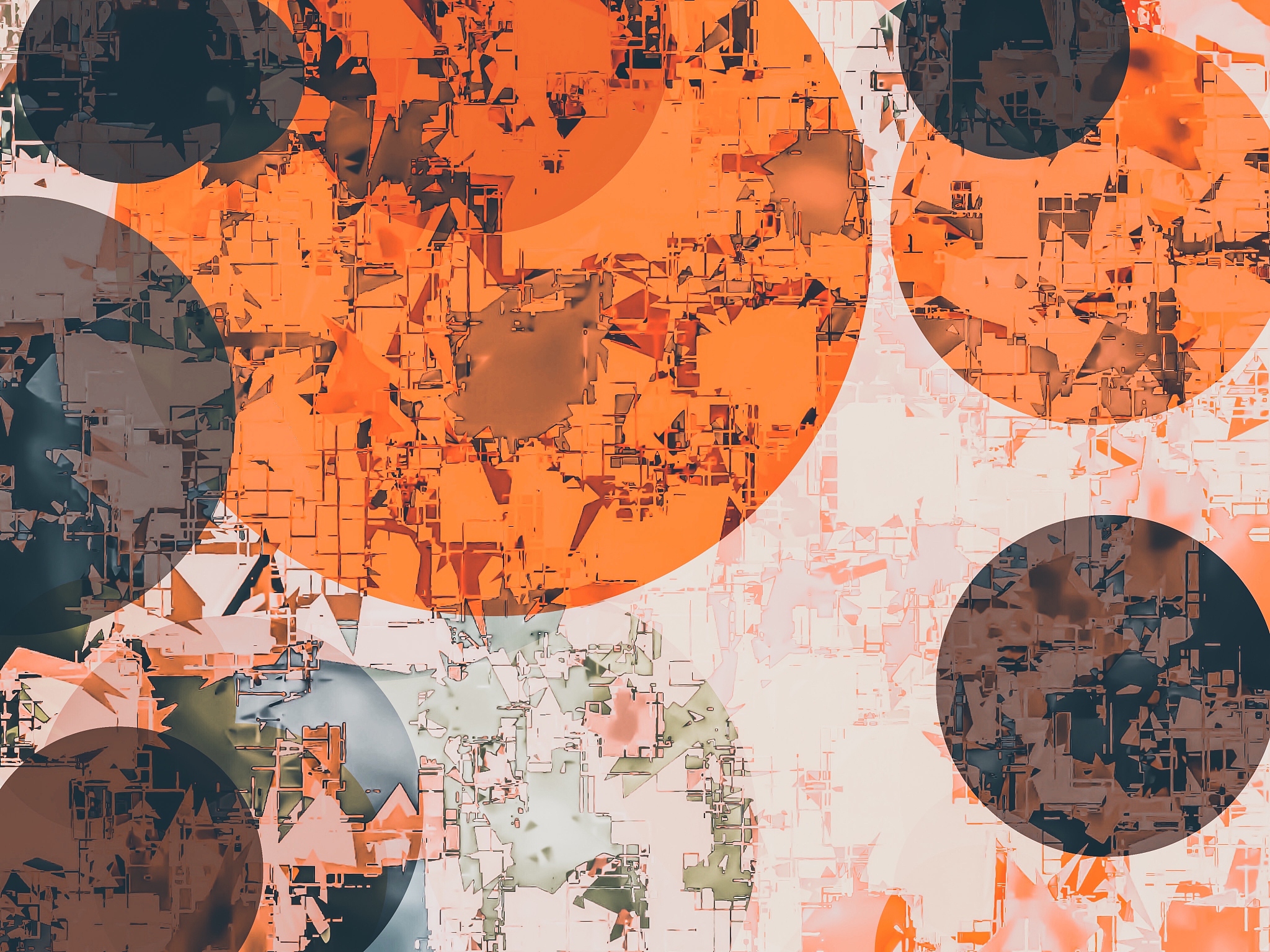 geometric circle pattern abstract in orange and brown