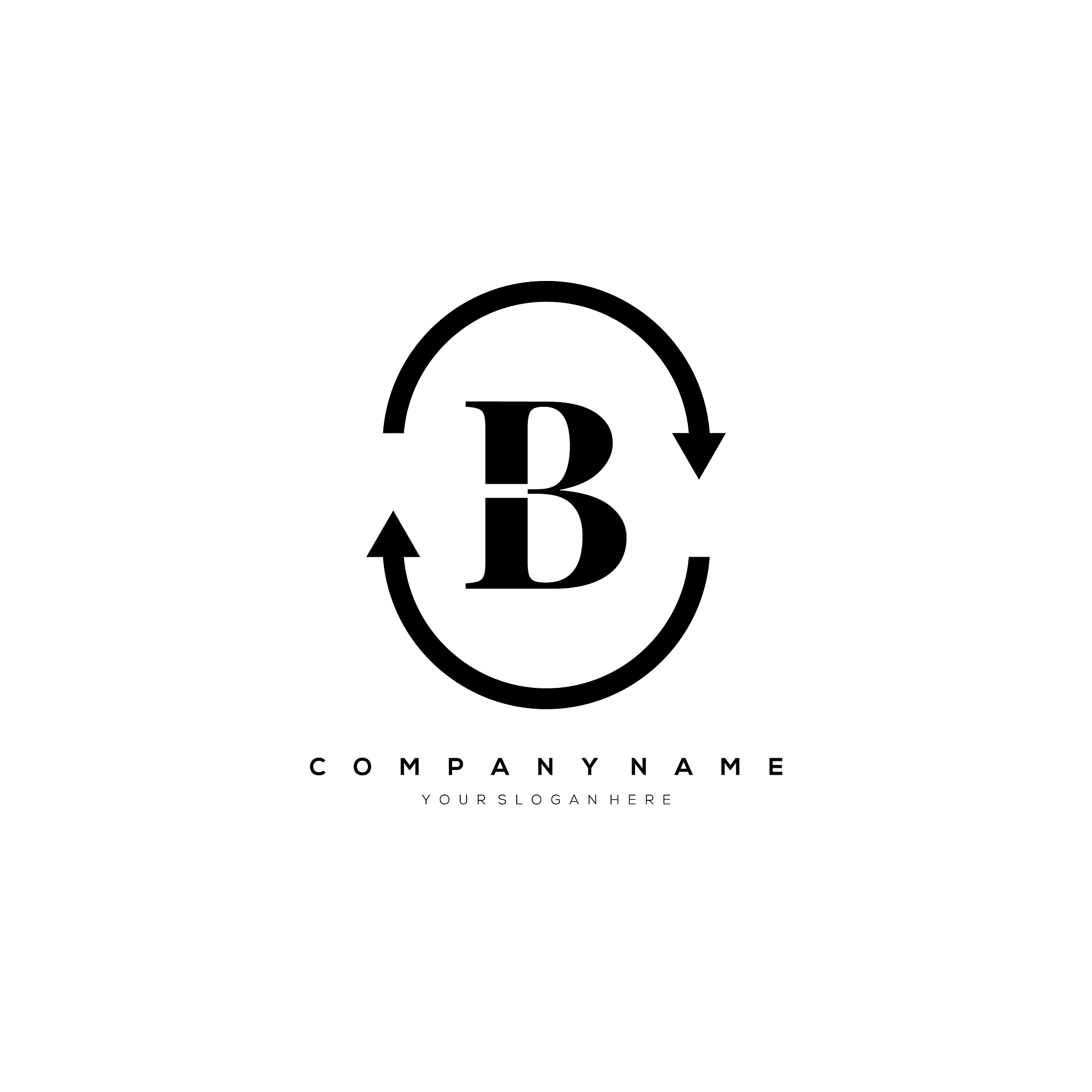 b letter logo template