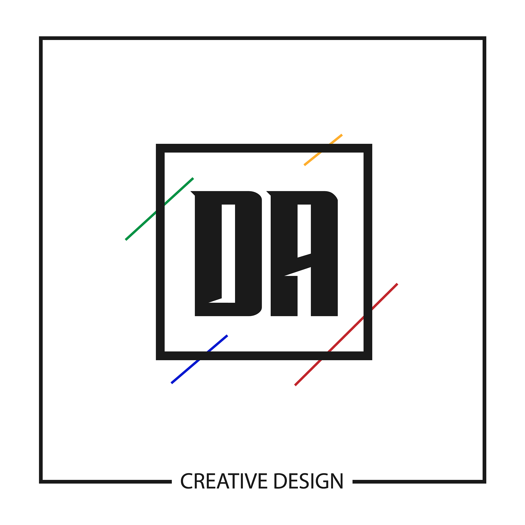 initial letter da logo template design