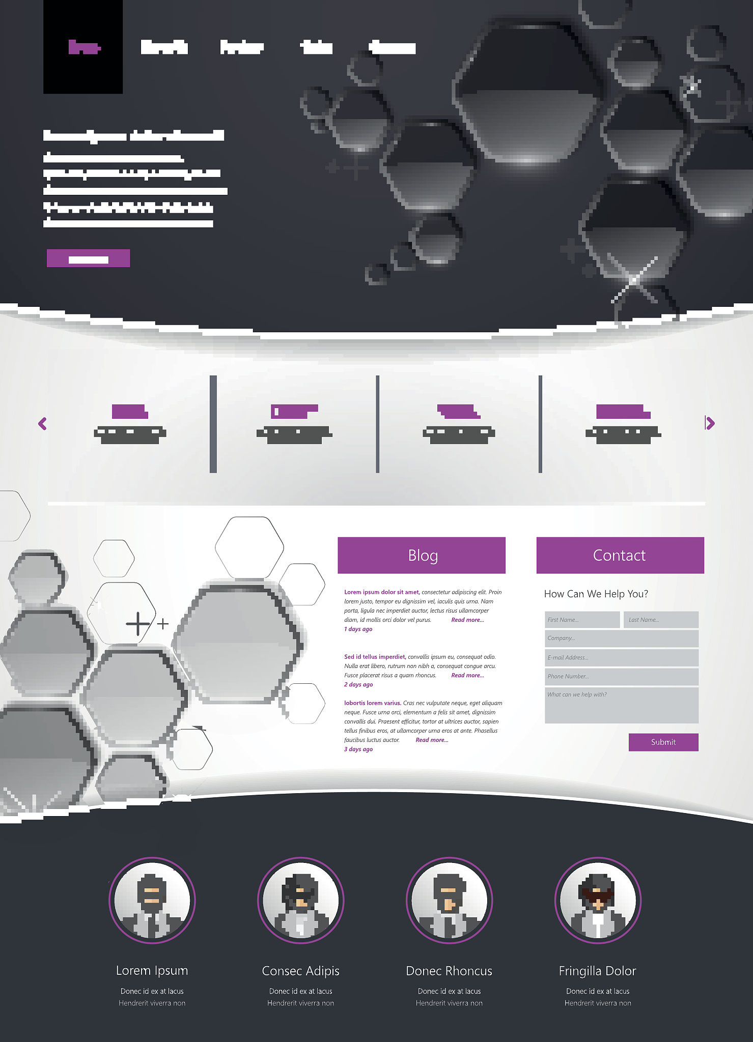 one page website template design
