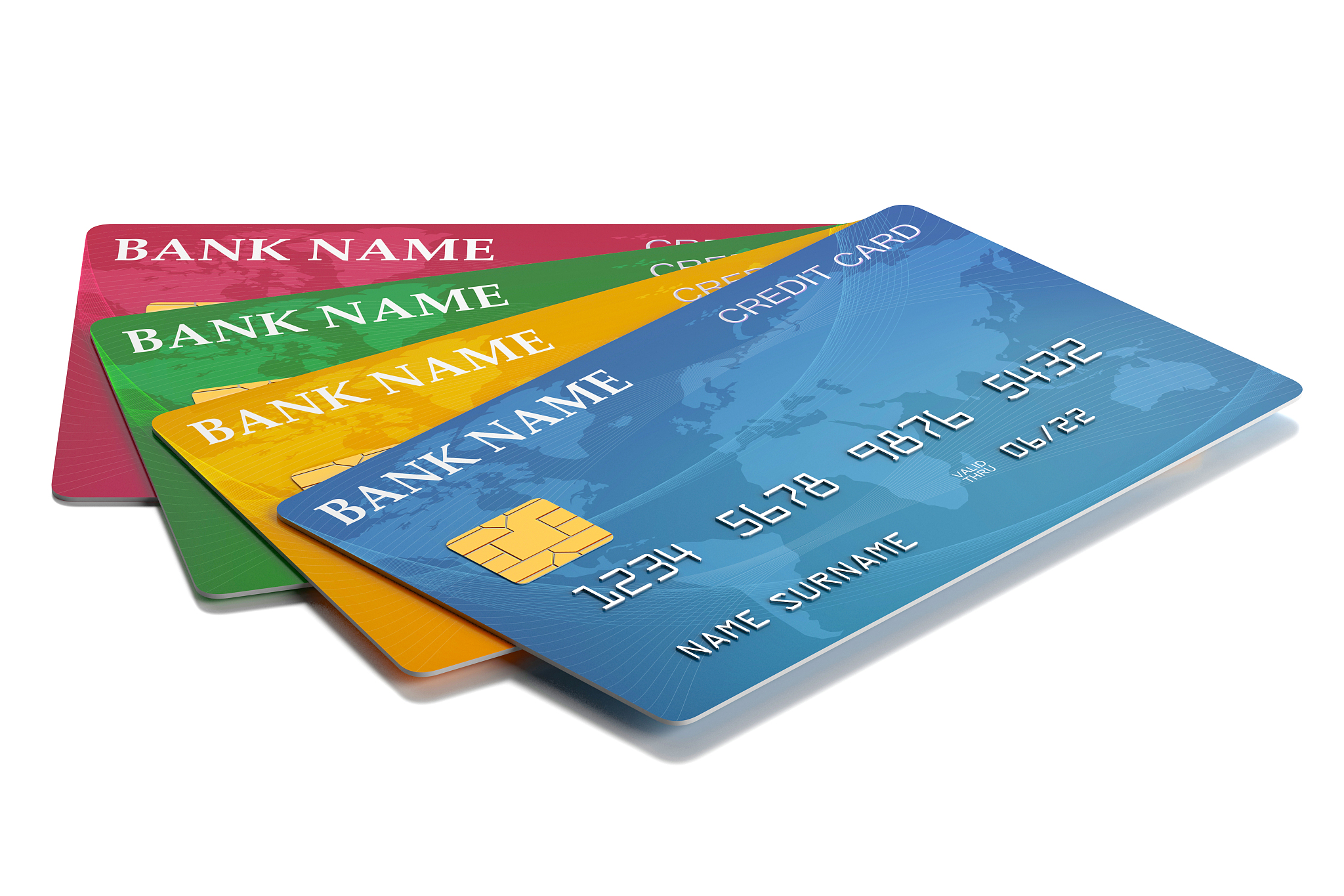 colorful credit cards