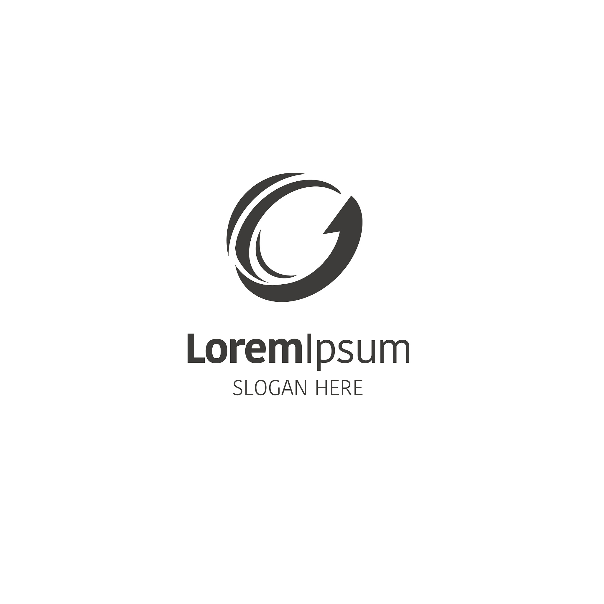 abstract circle icon design template on white, arrow, letter g
