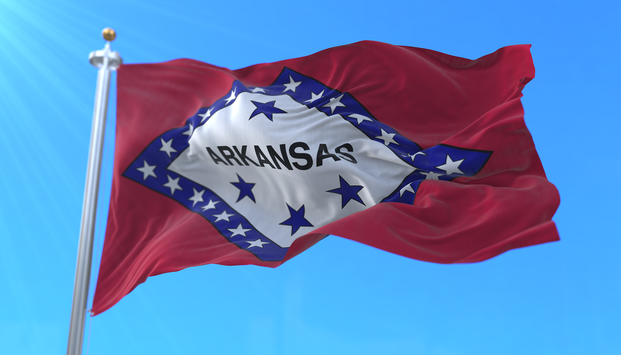 flag of arkansas state, region of the united states