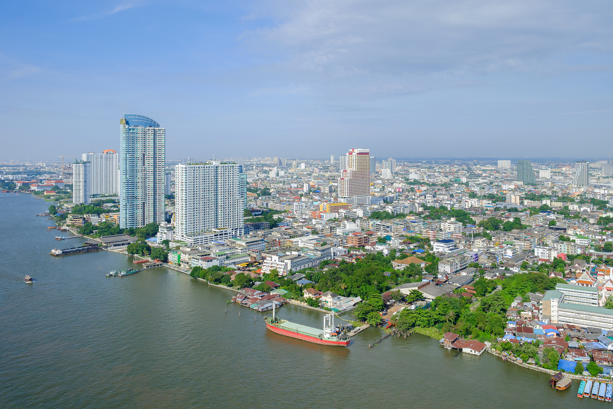 bangkok city at chao phraya river