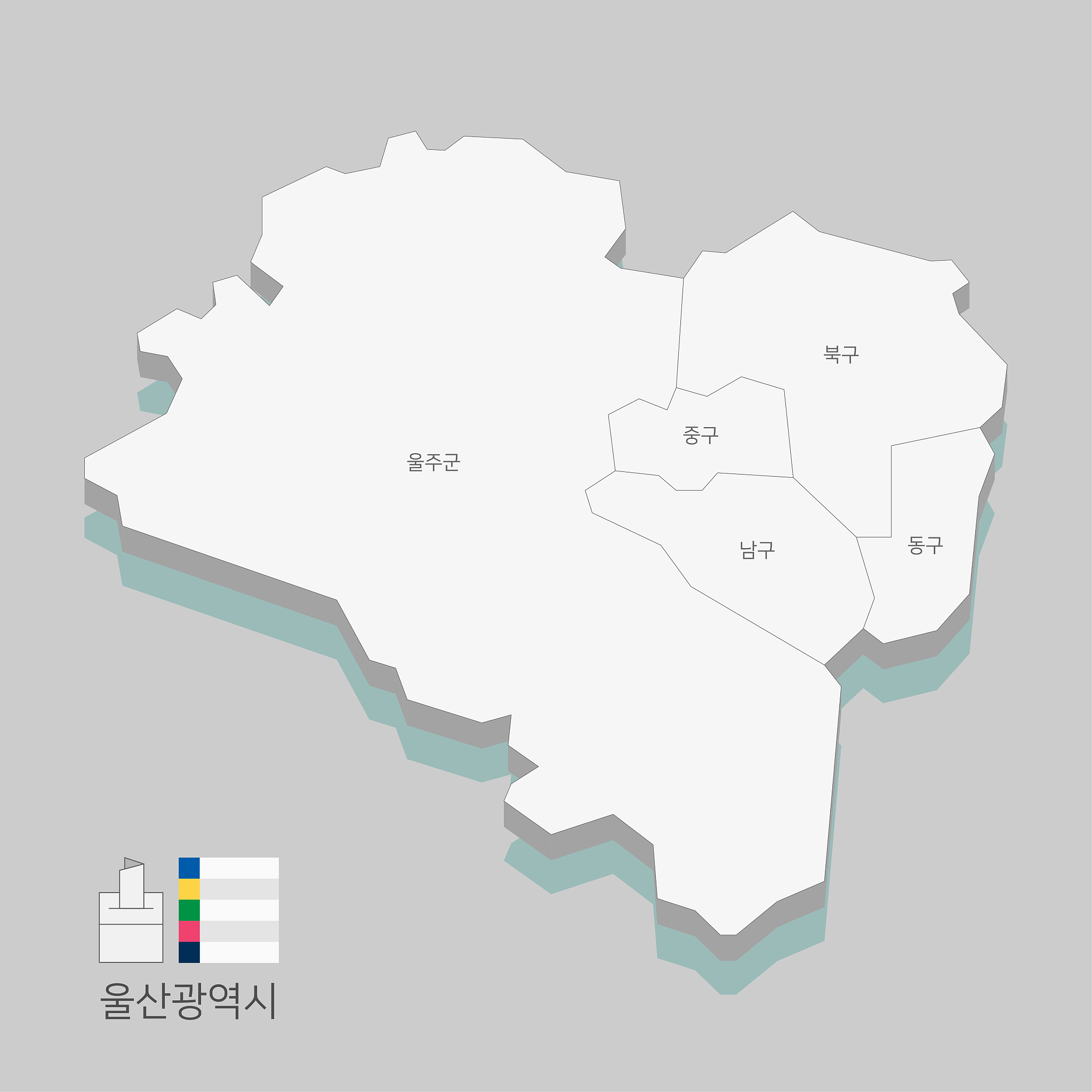 local map of south korea line vector illustration 008