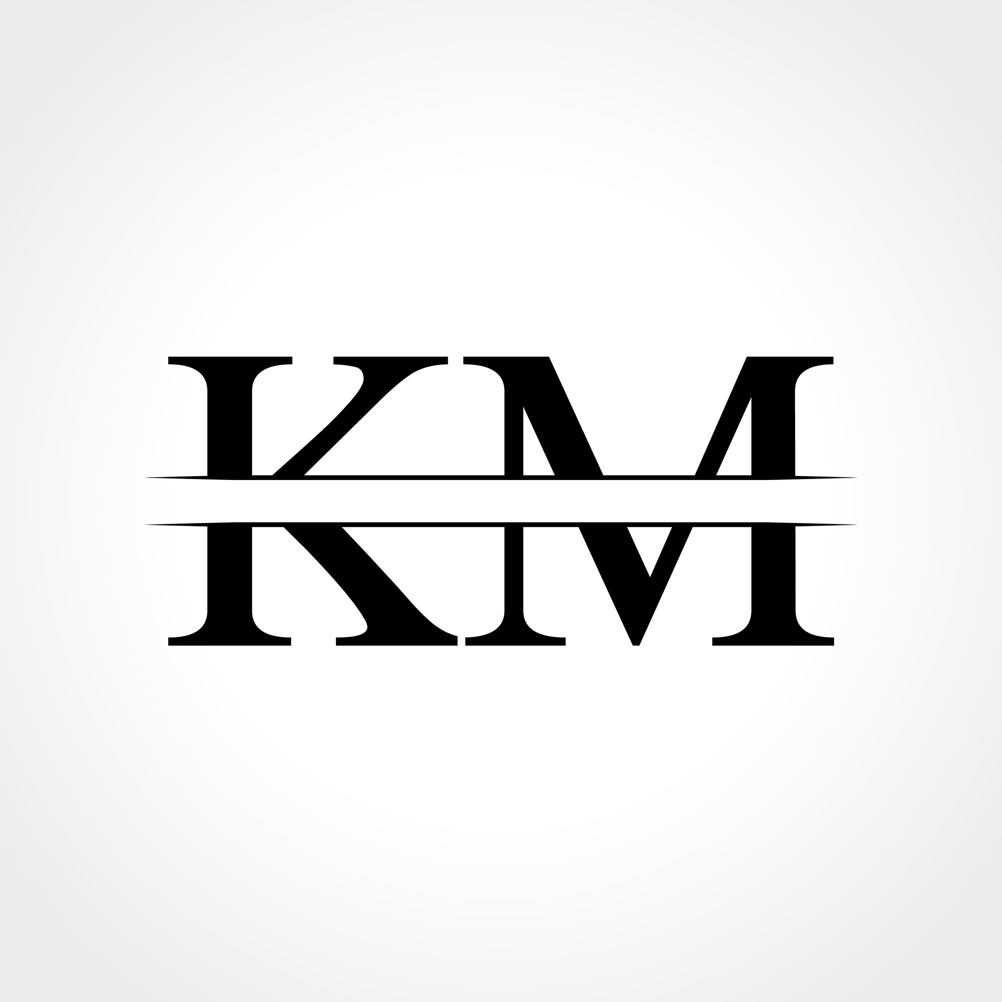 initial km letter logo design abstract letter km