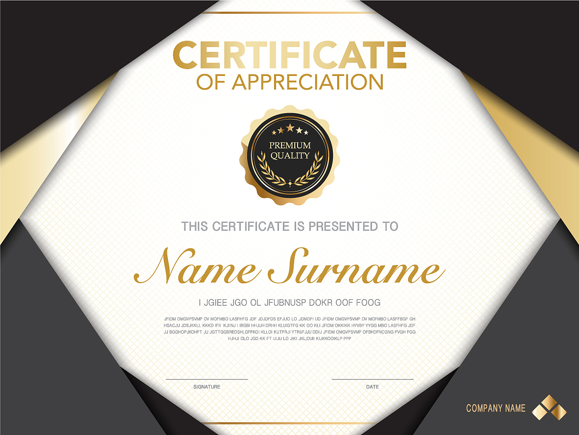 diploma certificate template black and gold color