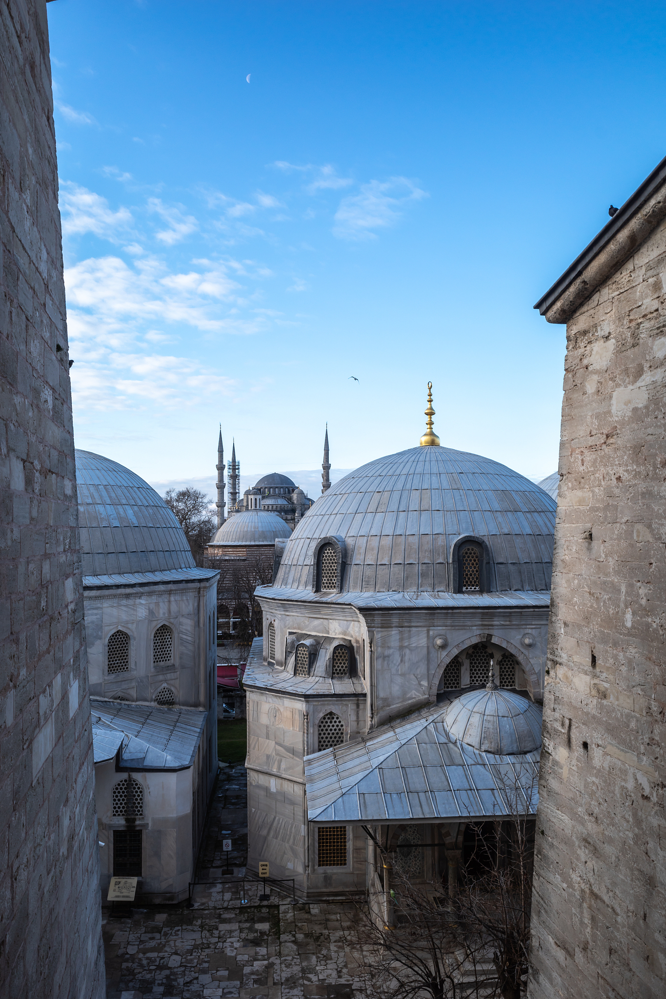 blue mosque view from hagia sofia, istanbul, turkey