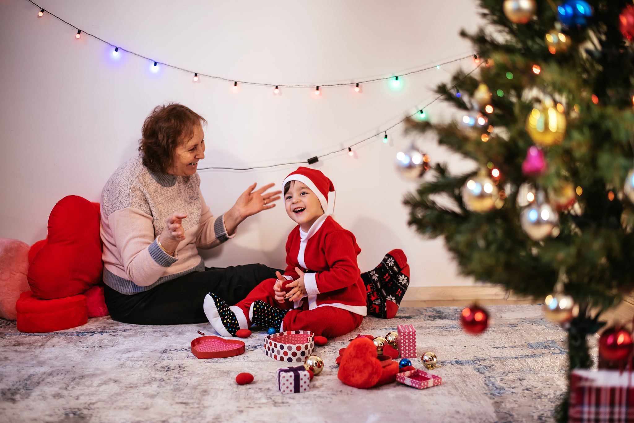 christmas - grandmother with grandson