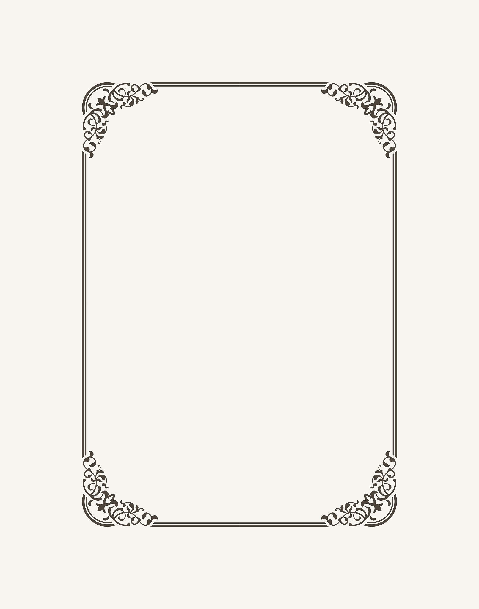 vintage calligraphic frame. black and white vector border of the