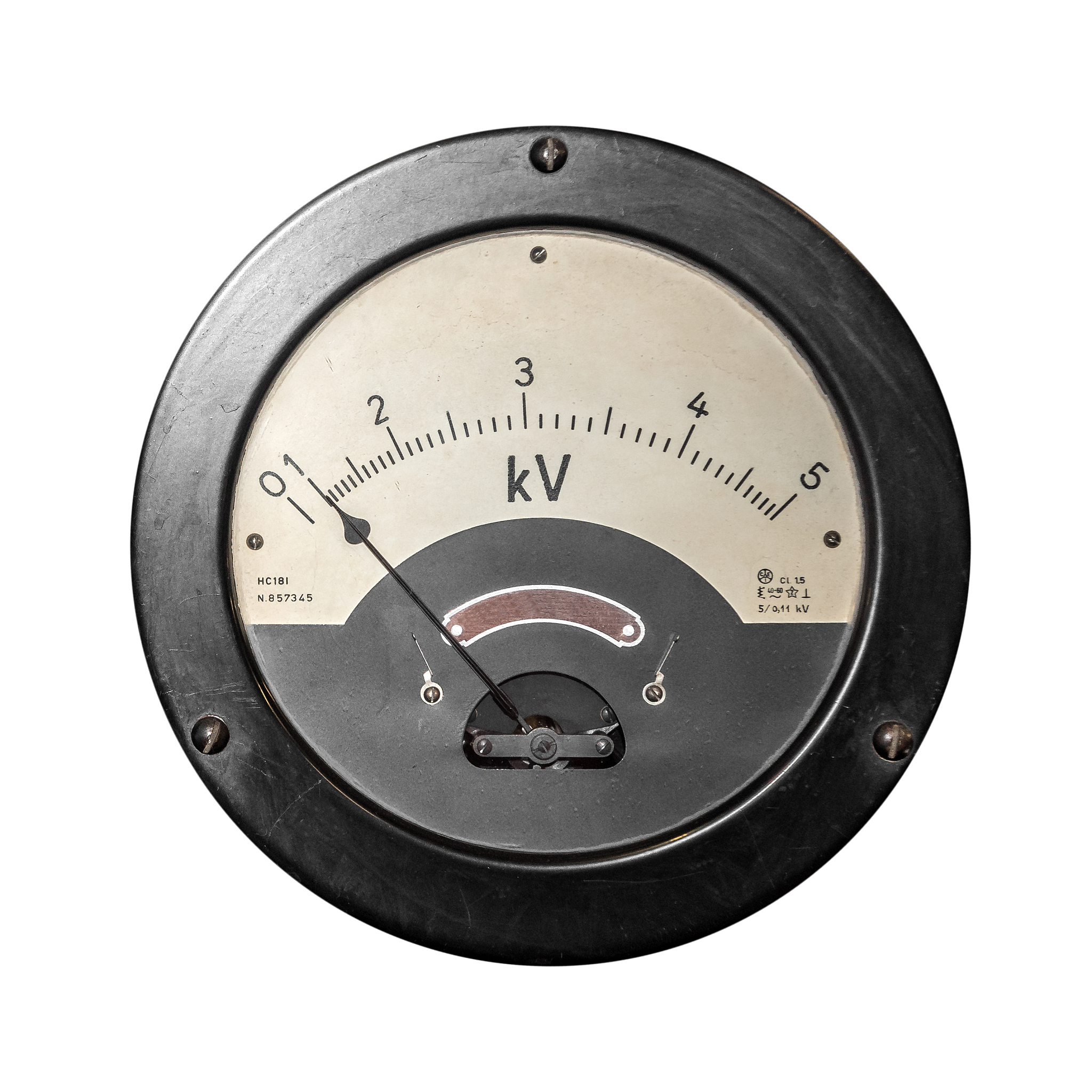 old sensor voltmeter isolated on white