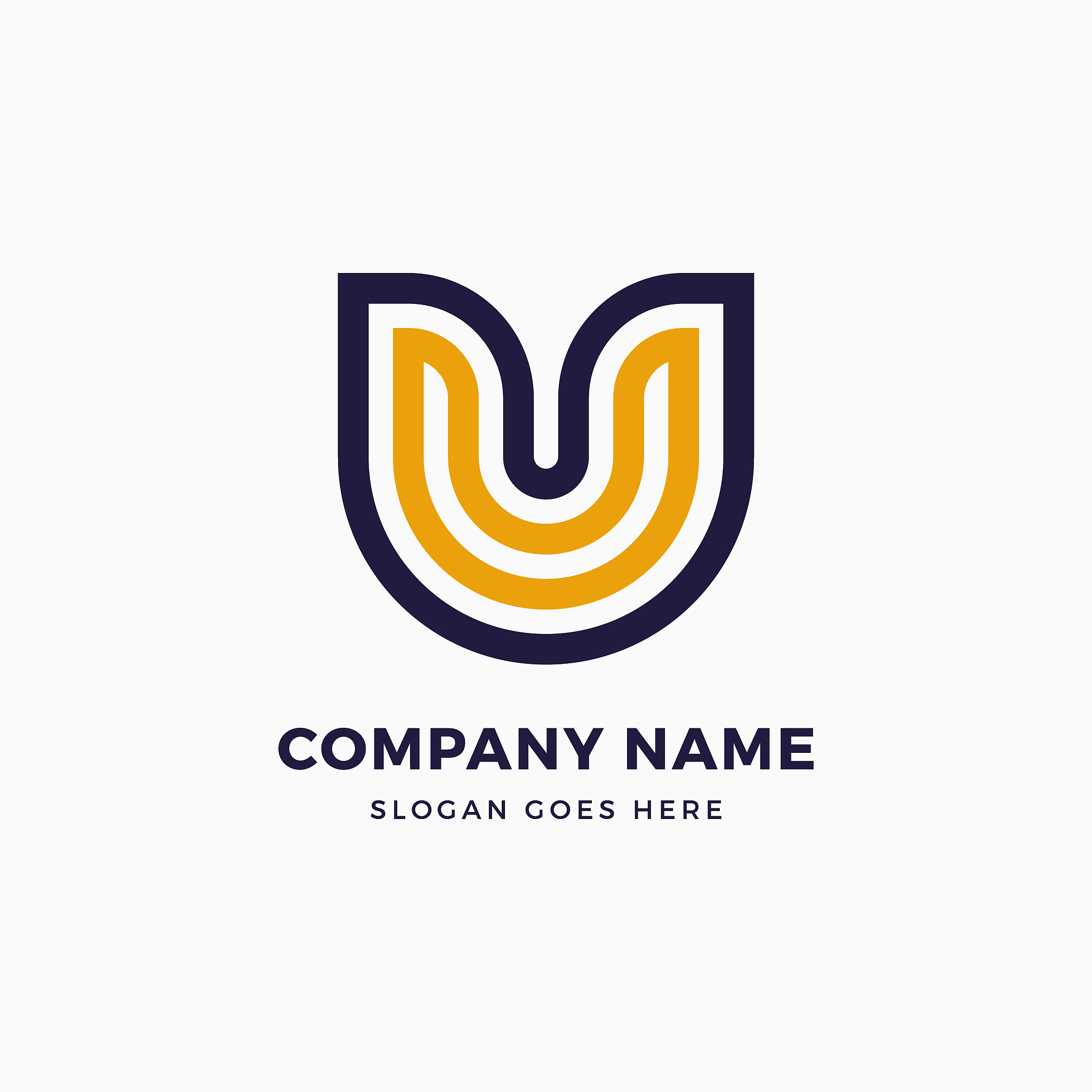 united u letter  design template