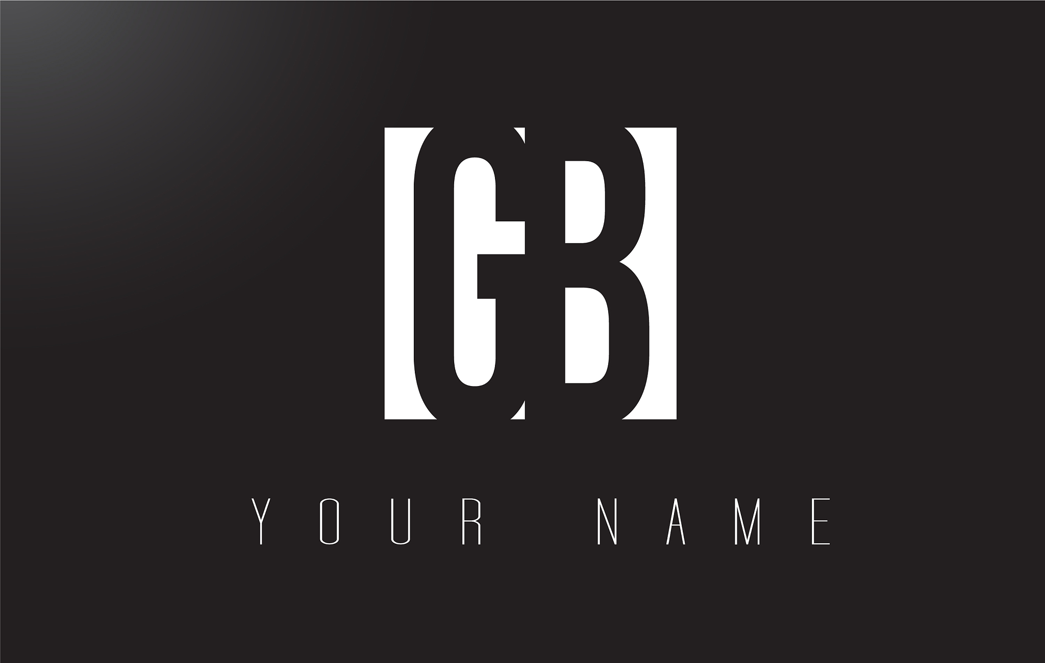 gb letter logo with black and white negative