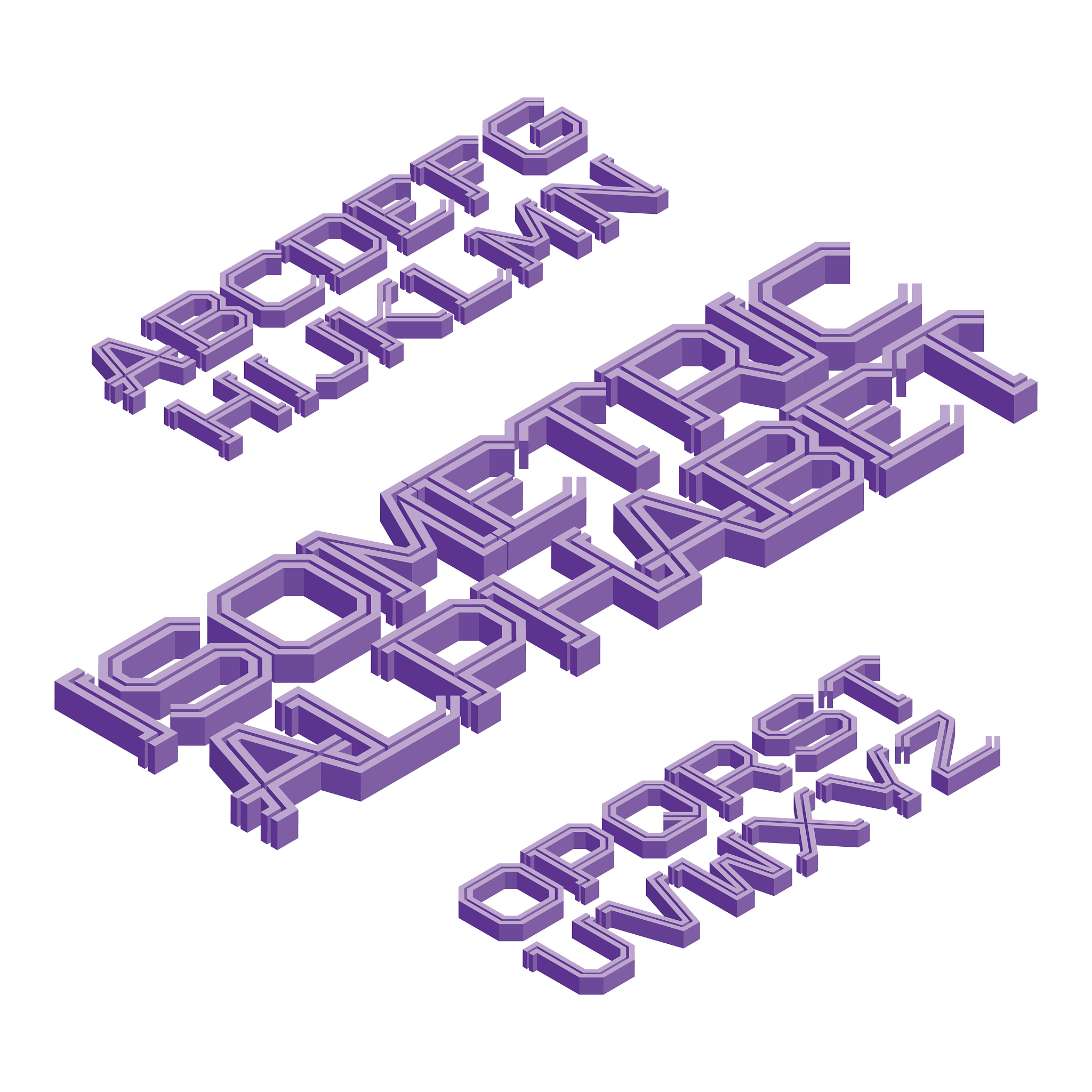 isometric english alphabet. volumetric font. isolated 3d letters