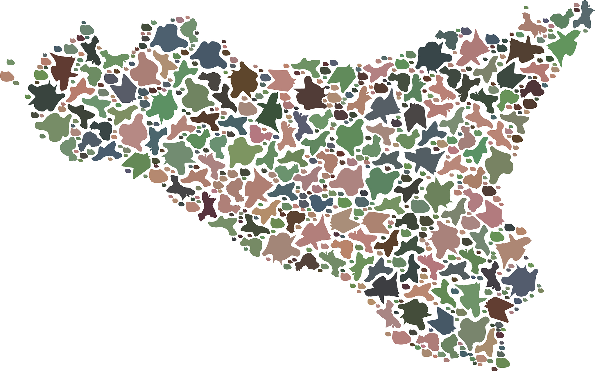 mosaic map of sicilia island of stones