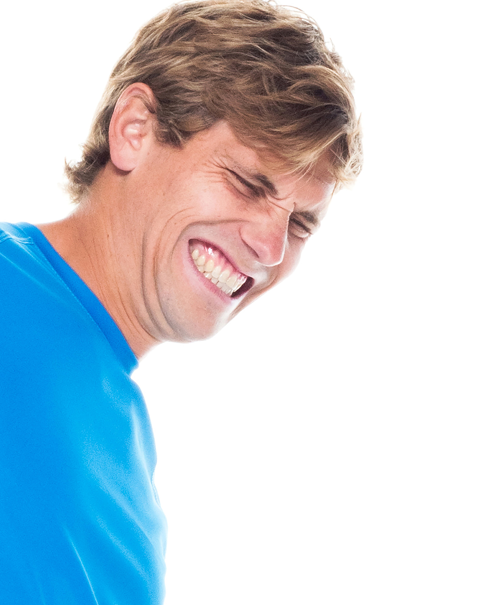 handsome man in sports clothing with backache