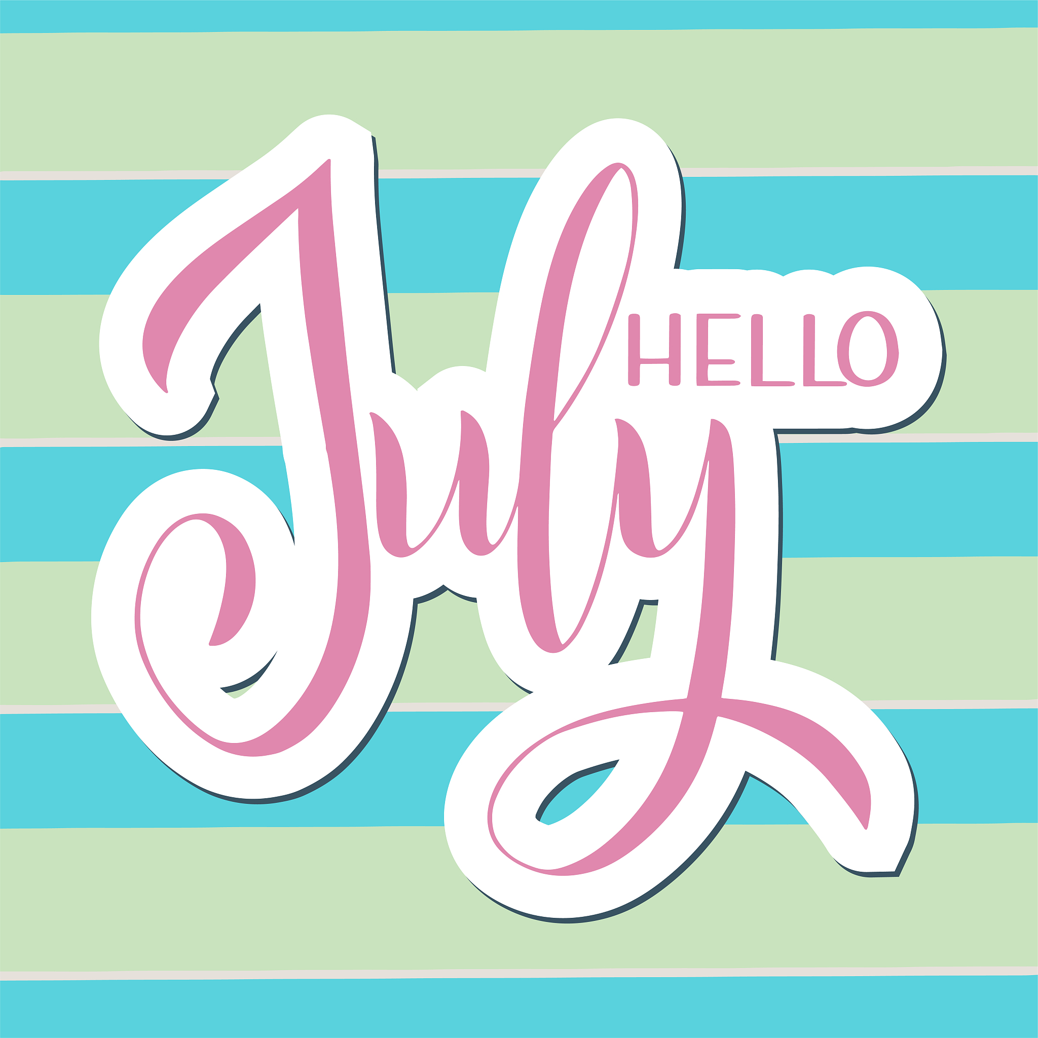 hello july lettering