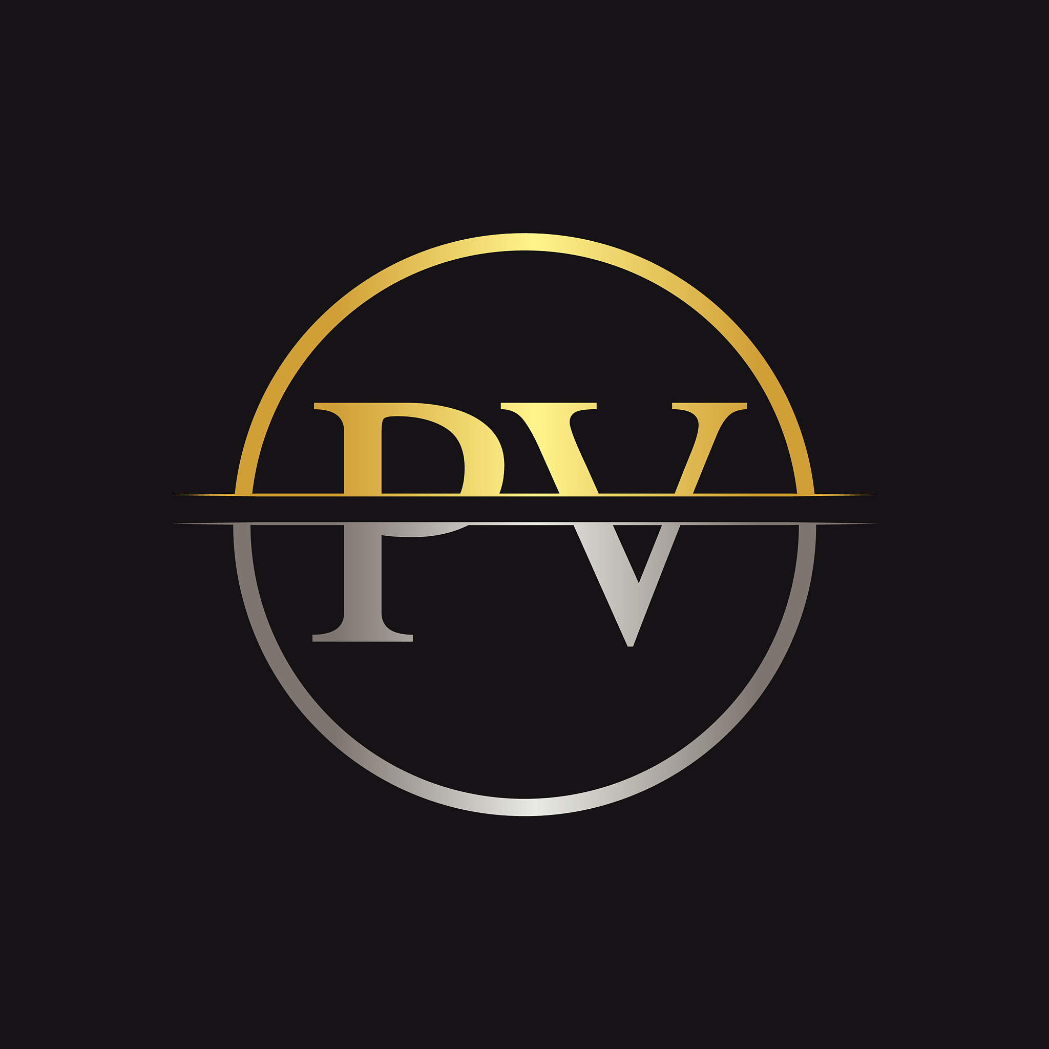 initial monogram letter pv logo design template