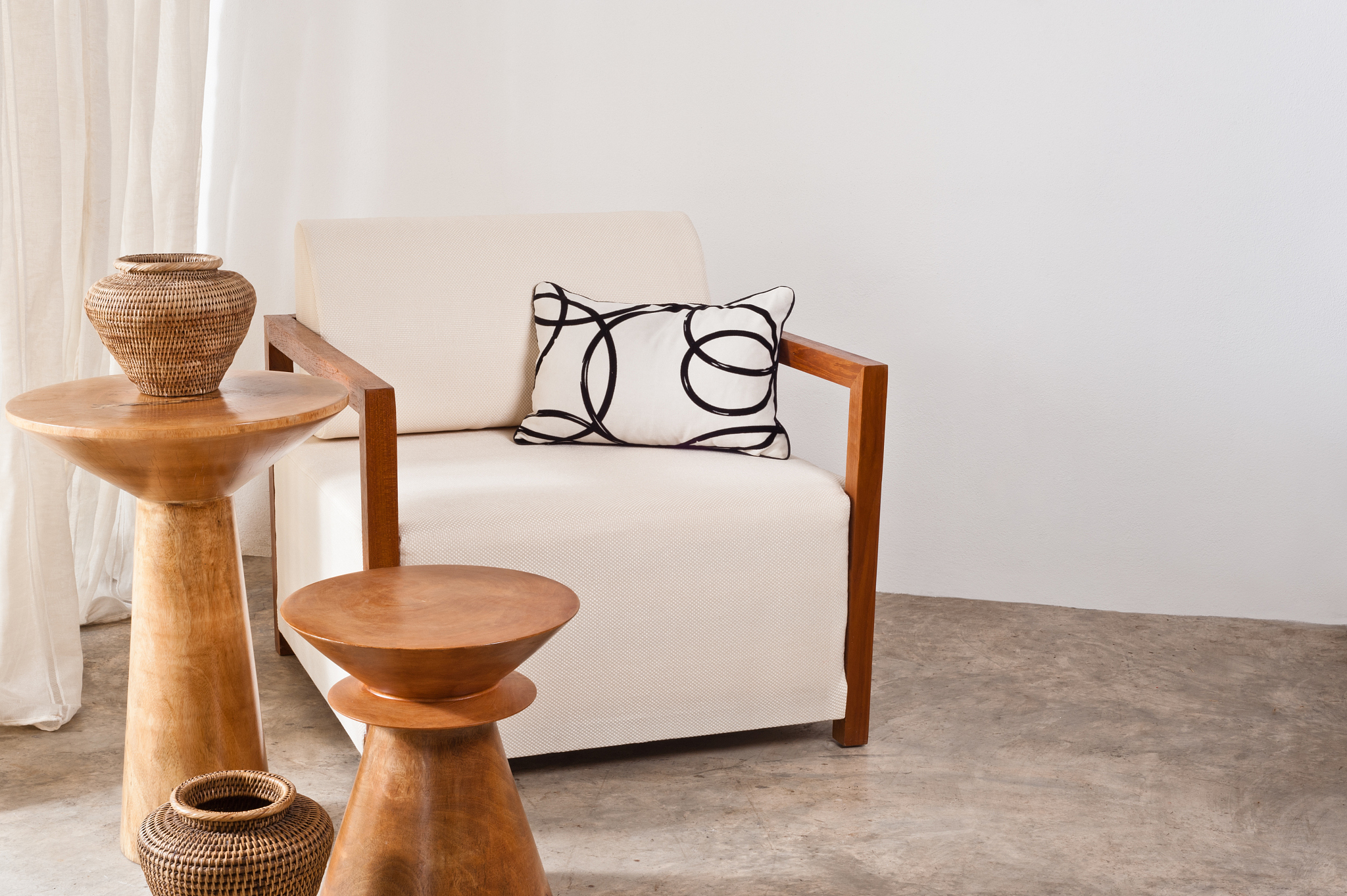 bright white armchair in a living room