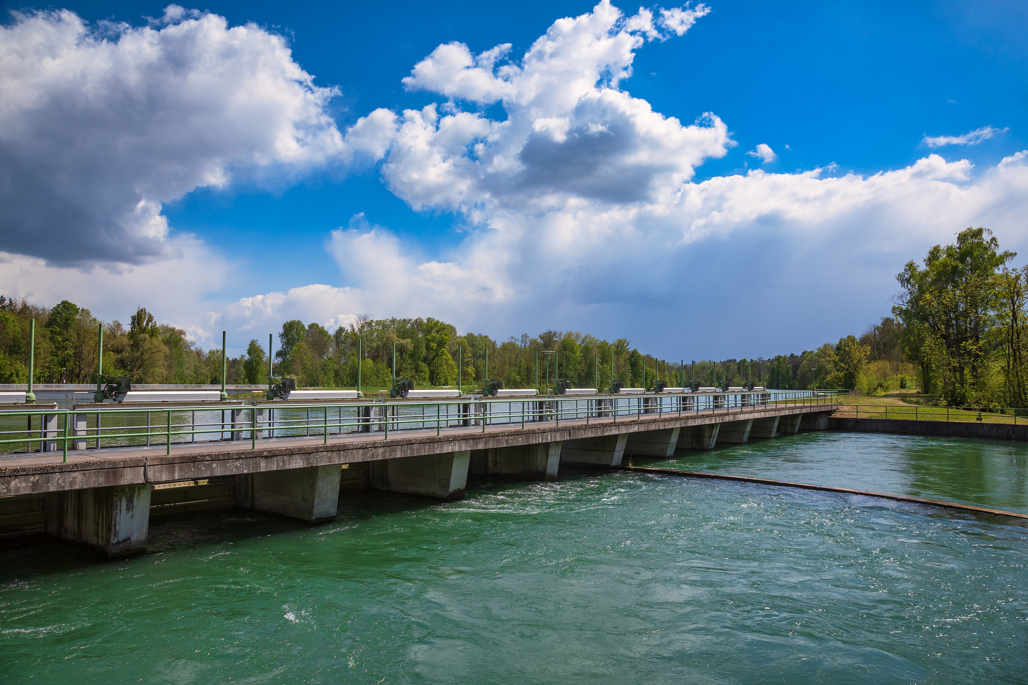 hochablass dam lech canal augsburg swabia bavaria germany