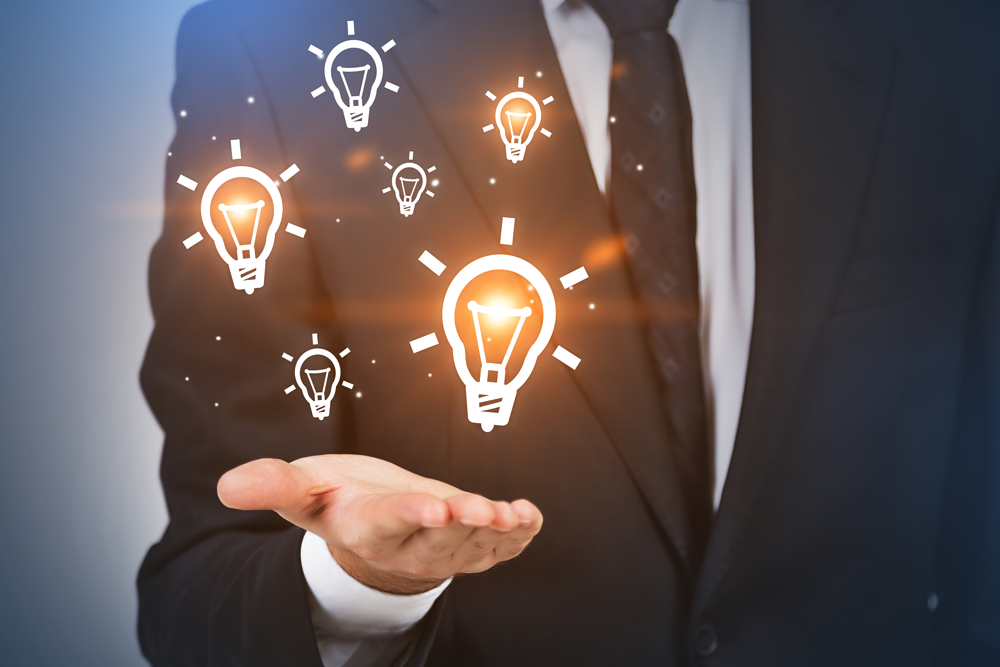 businessman and his bright idea
