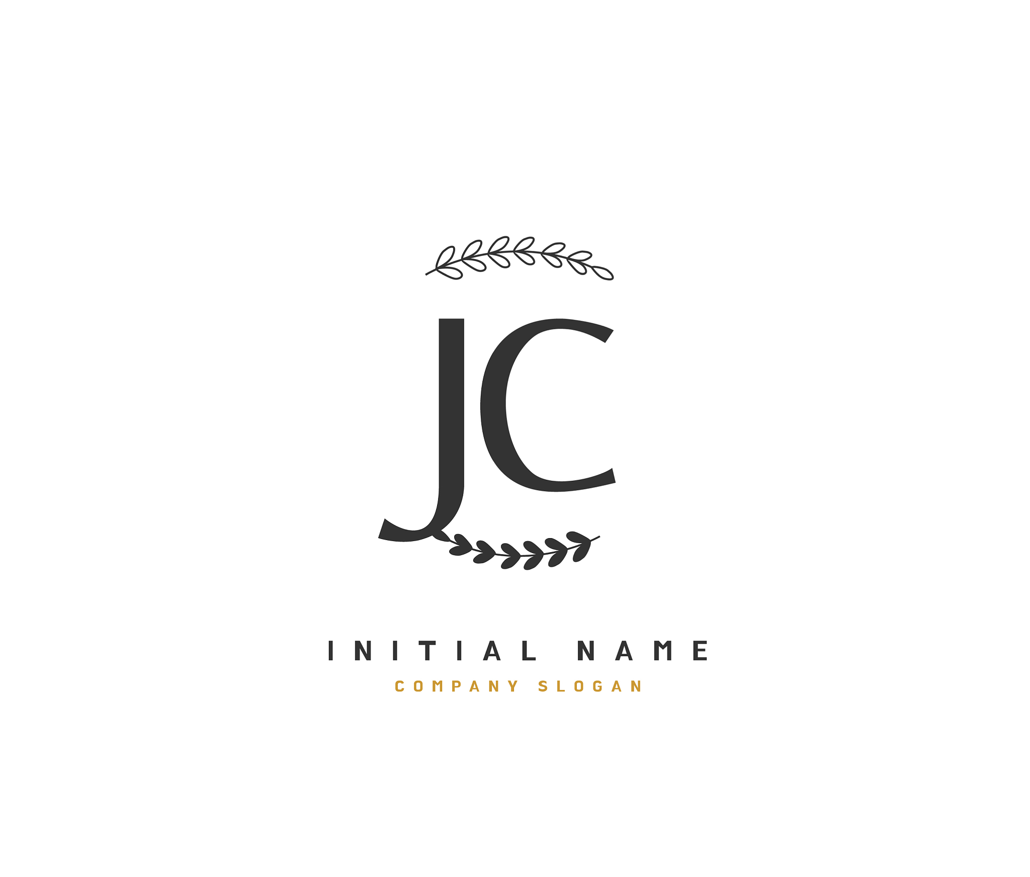 j c jc beauty initial logo handwriting logo of