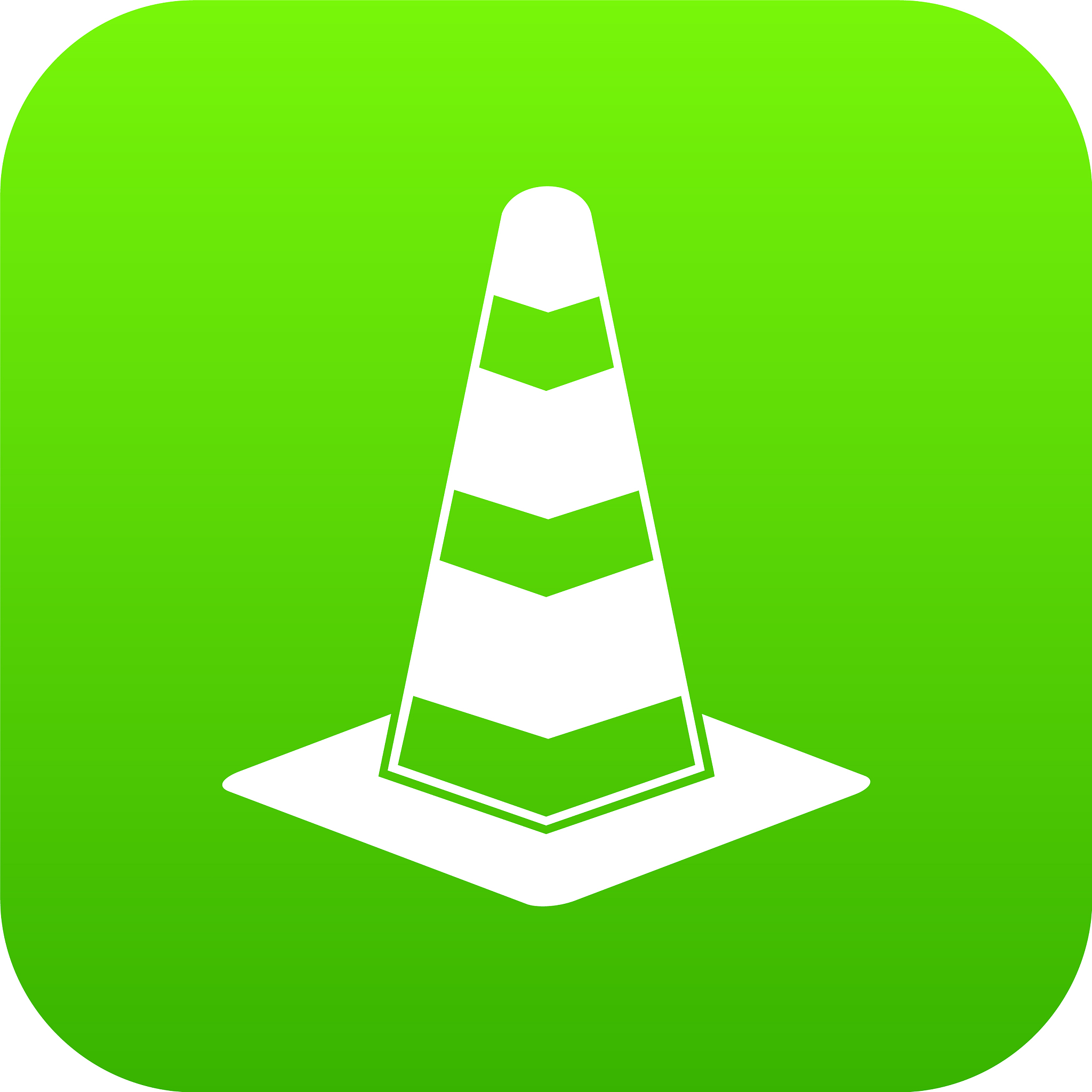 traffic cone icon digital green