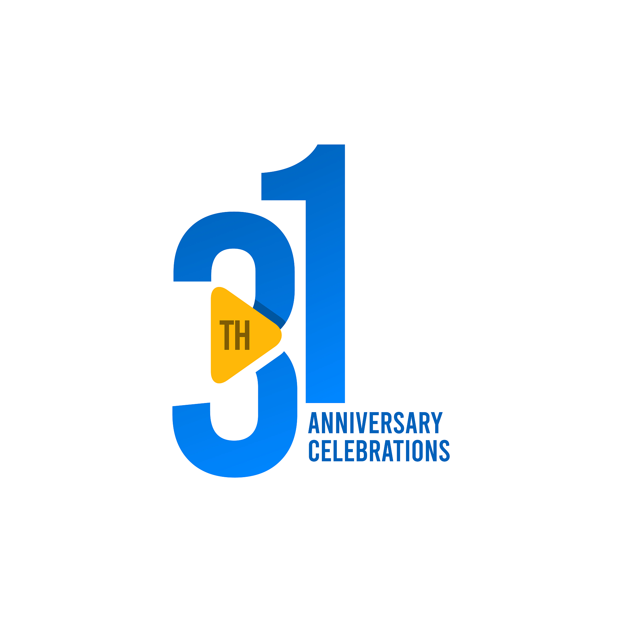 31 years anniversary celebration, blue vector template design il