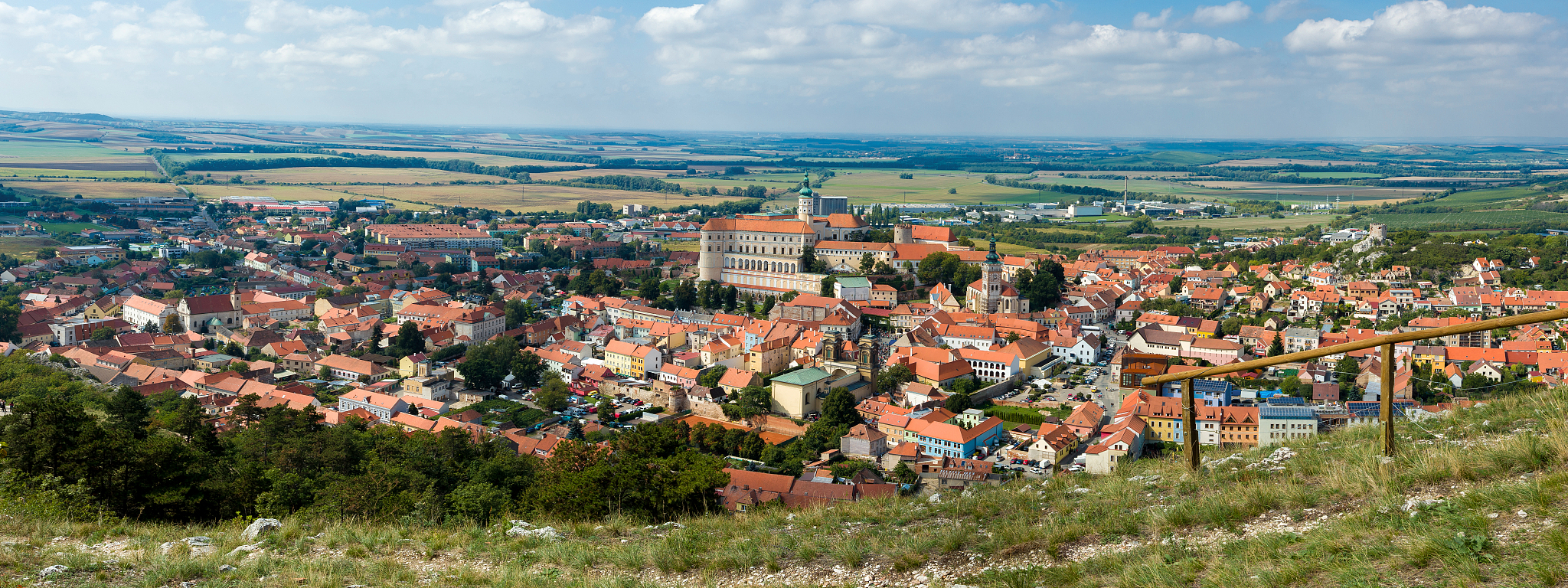panorama of mikulov town, south moravia, czech republic