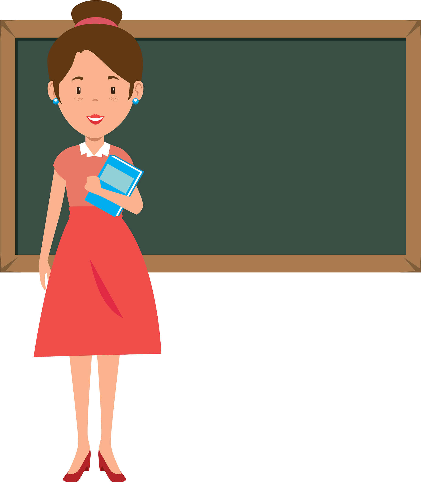 beautiful teacher female with chalkboard avatar