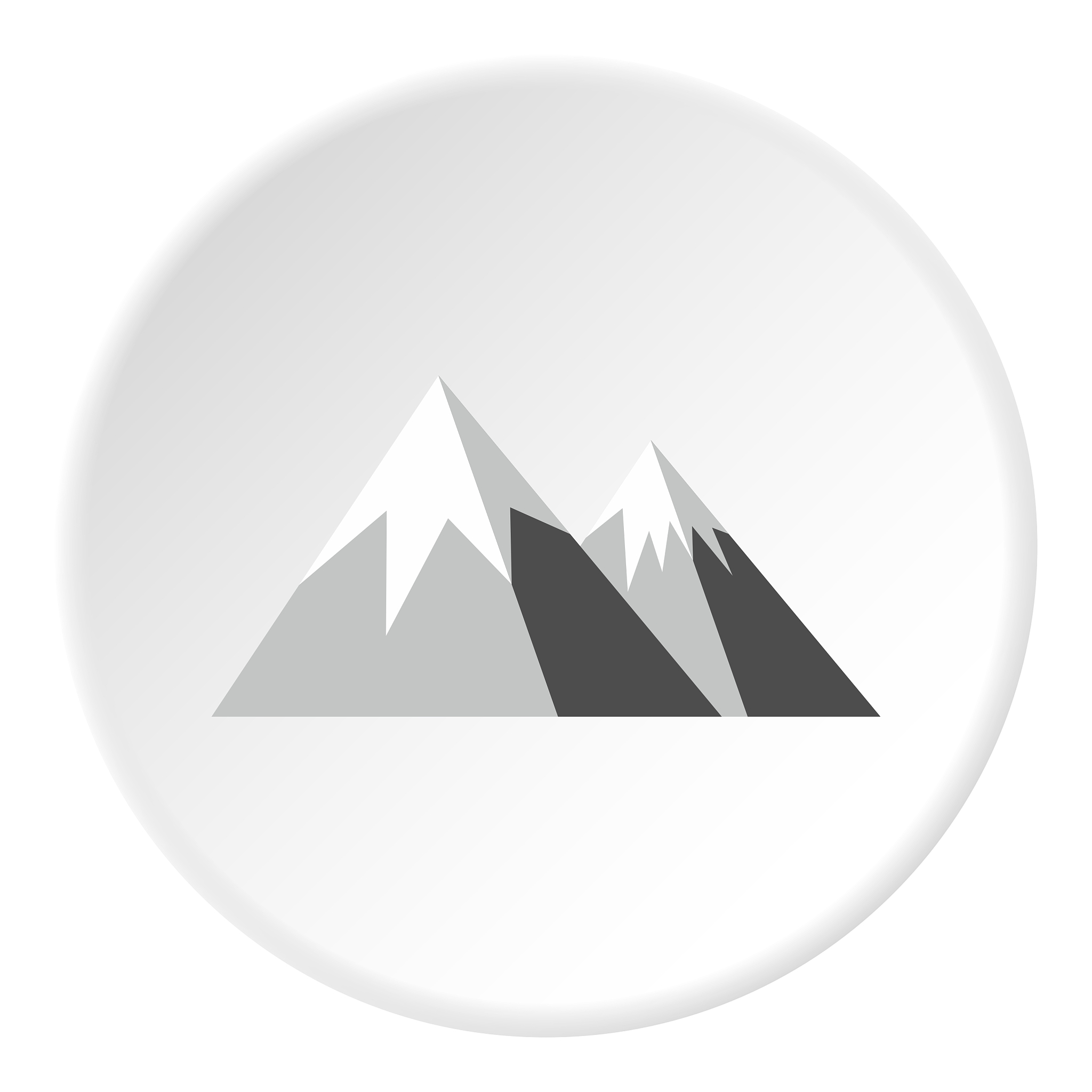 snowy mountains icon flat style