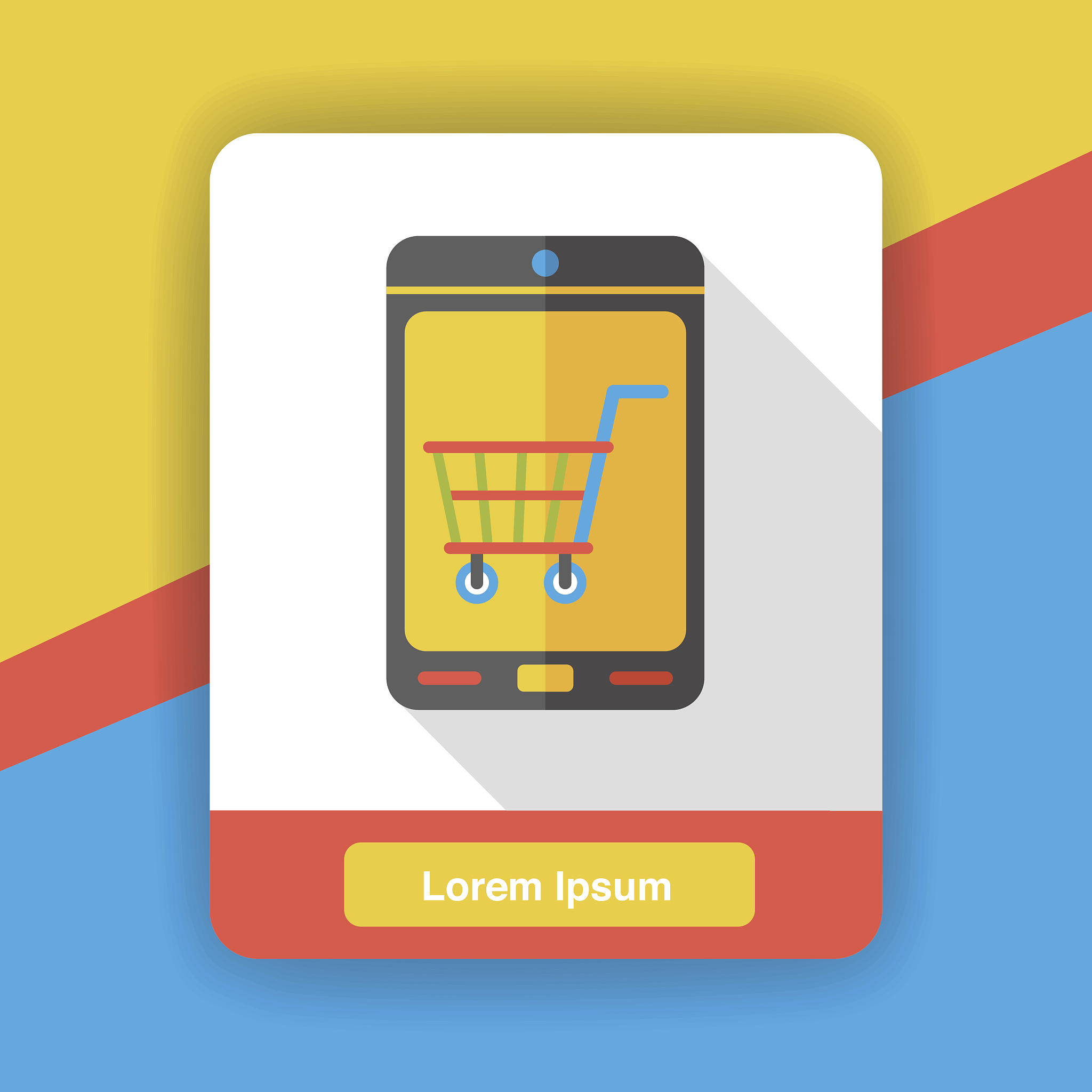 online shopping by cellphone flat icon