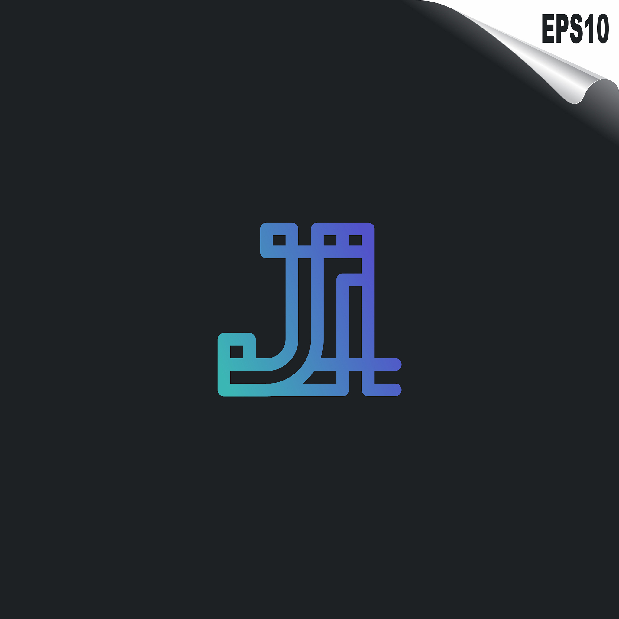 initial ji logo monogram design template simple