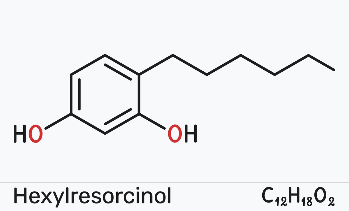 己基间苯二酚分子.消毒润喉片和口腔止痛剂,局部麻醉