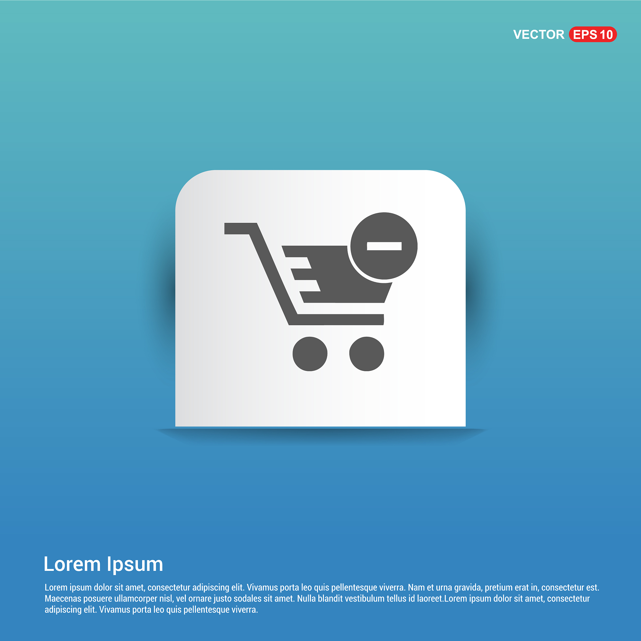 shopping cart and delete sign - blue sticker