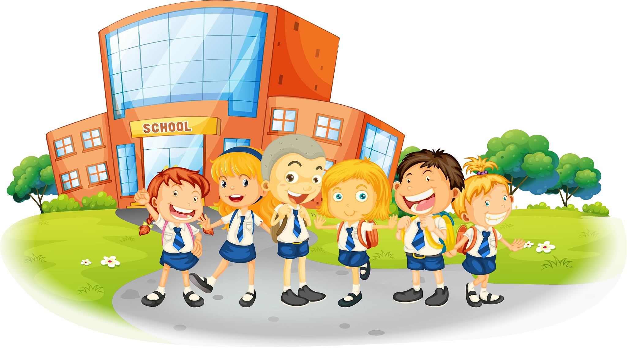 children in school uniform at school