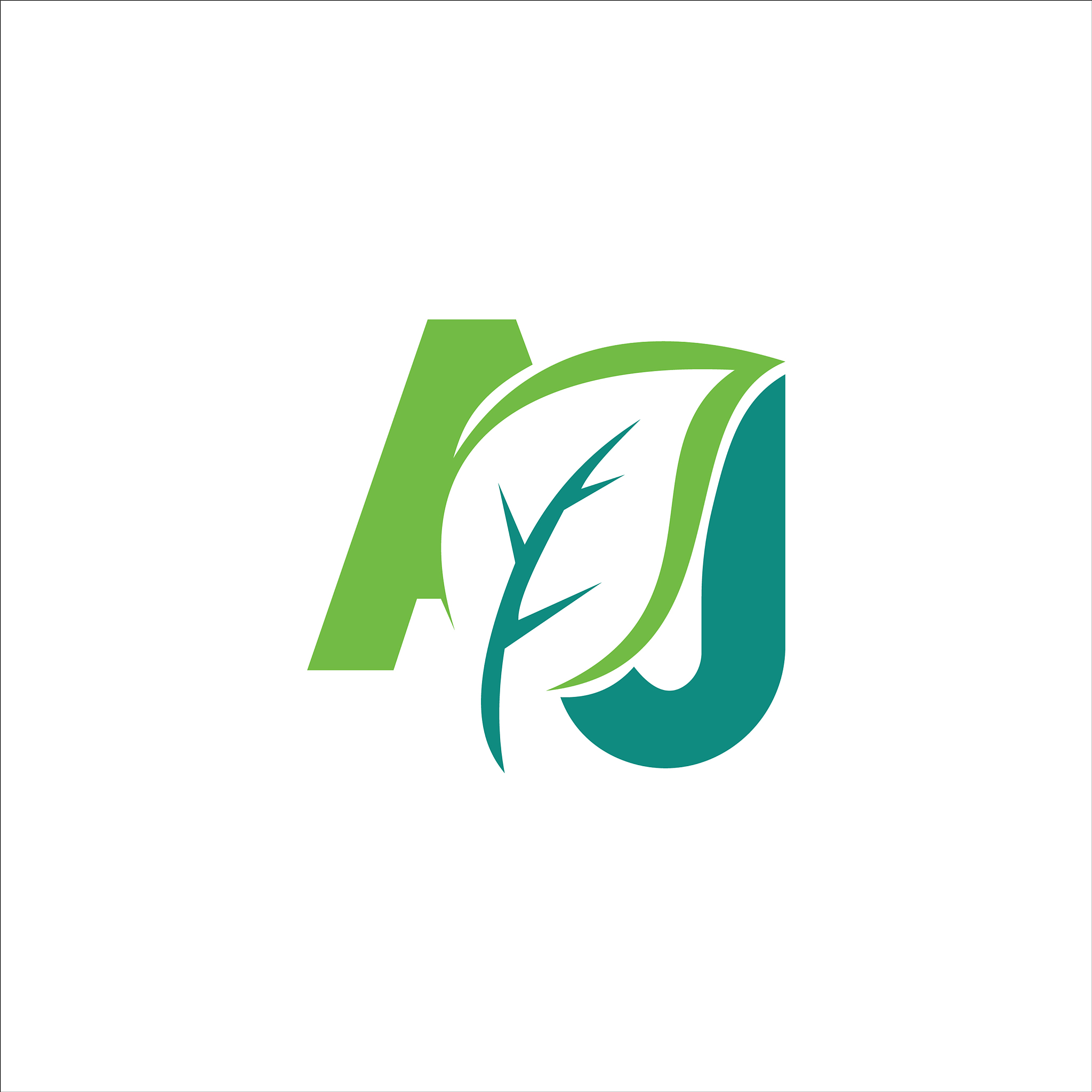 initial letter aj or ja logo design template