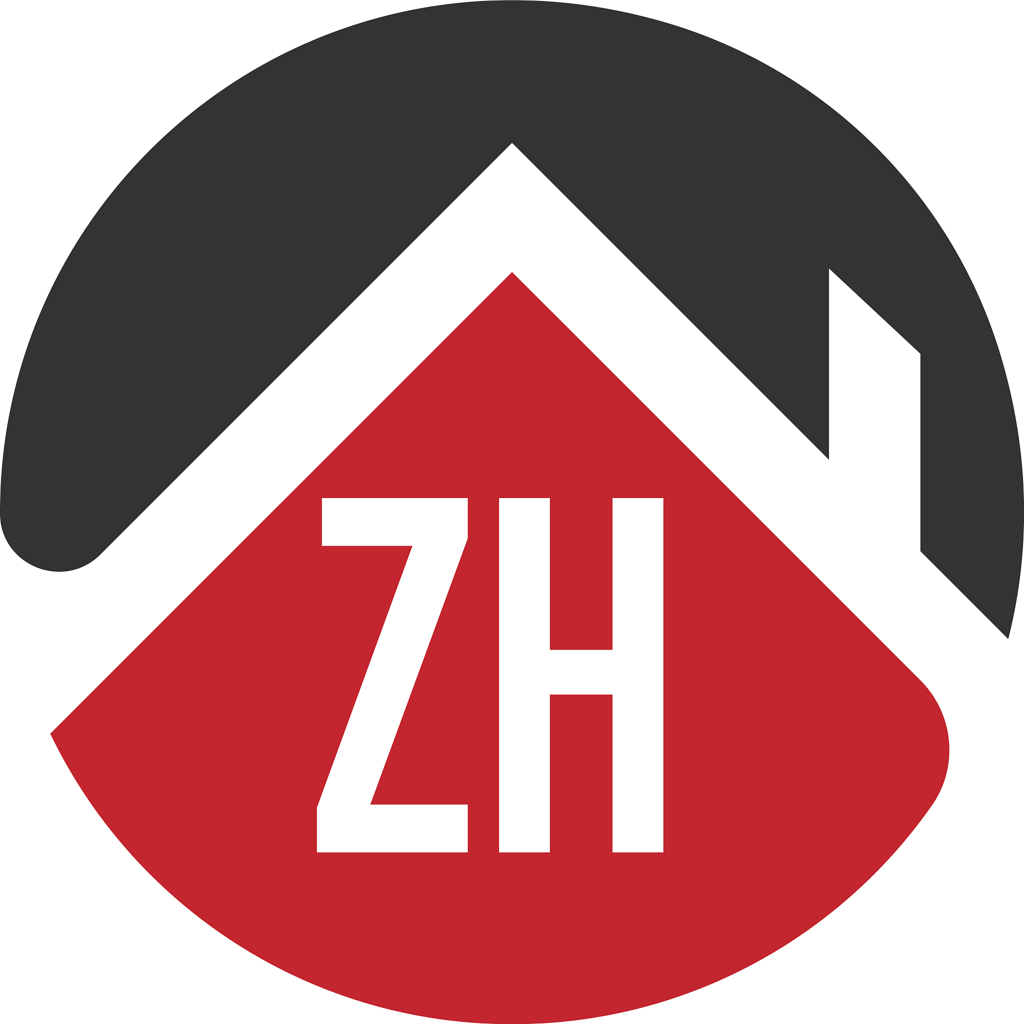 initial letter zh building logo design template